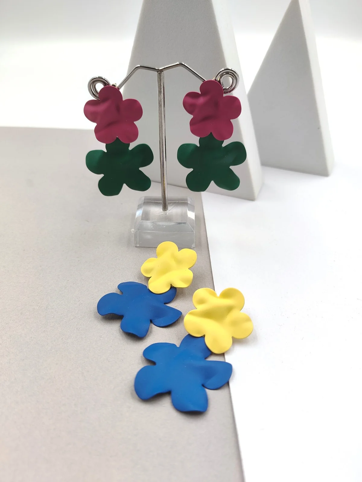 Metal Earrings with Rubber Face by Magis Handmade Jewels – view 2