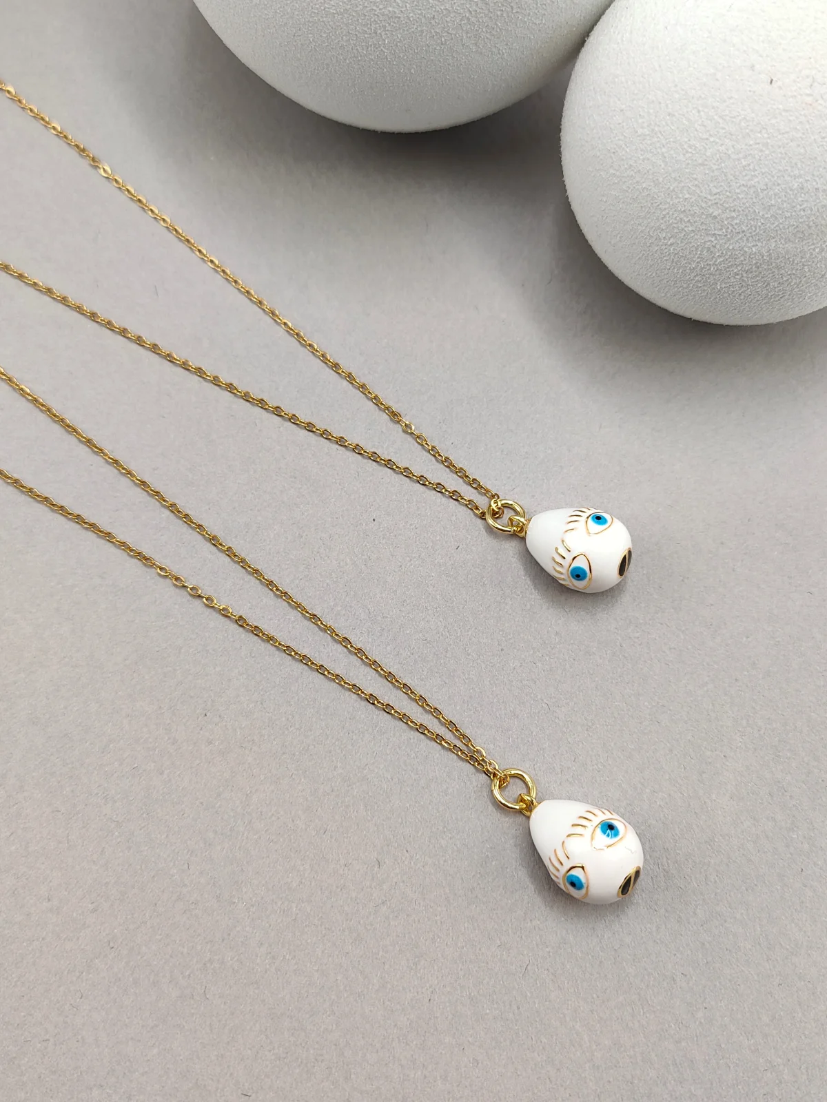 Stainless Steel Necklace with Egg Motif and Enamel by Magis Handmade Jewels – view 2