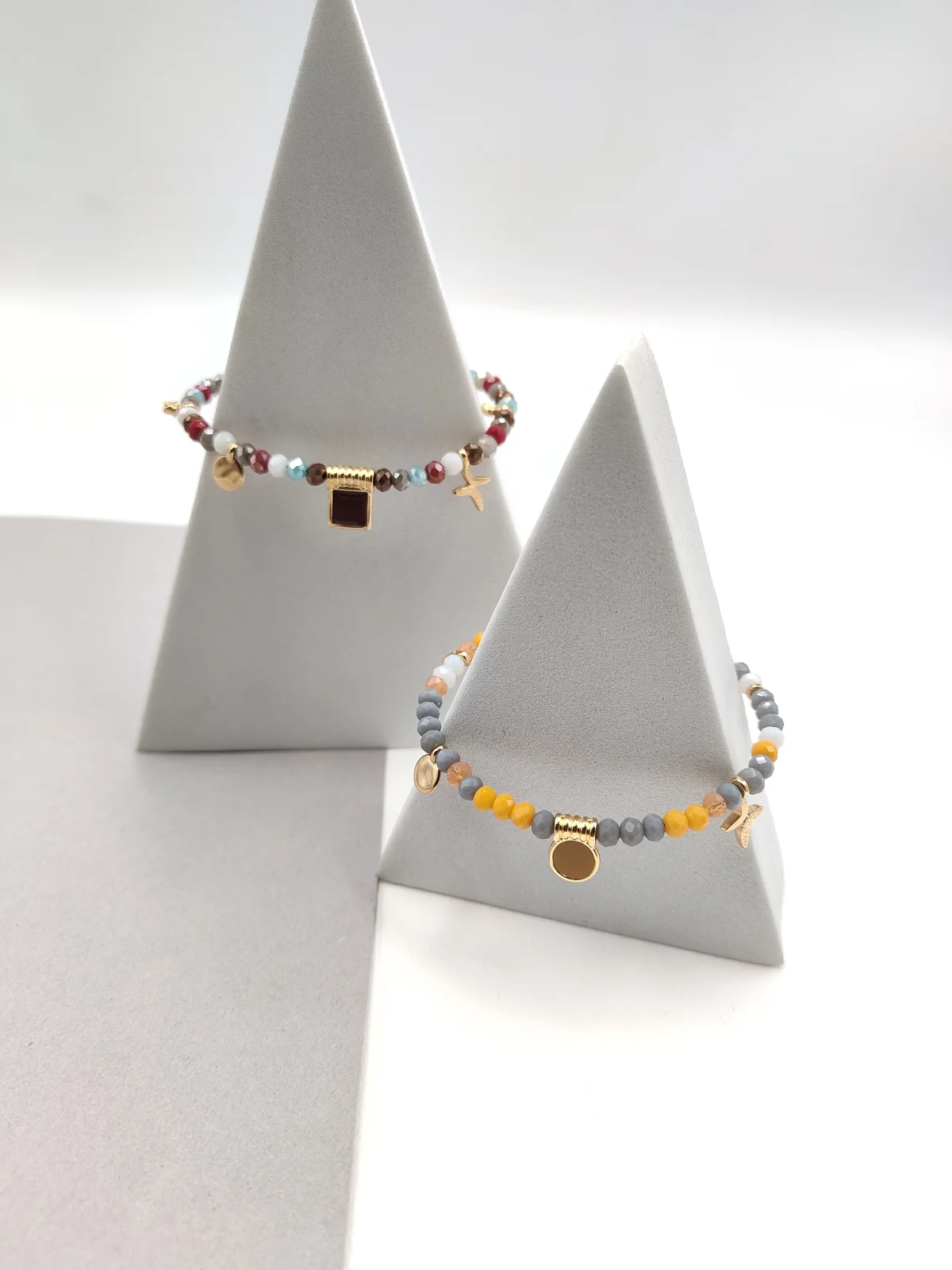 Bracelet with Crystals and Gold-Plated Enamel Details by Magis Handmade Jewels – view 2
