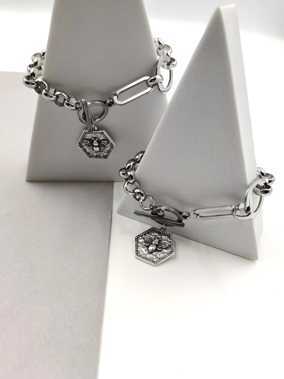 Stainless Steel Bracelet with Pendant Motif by Magis Handmade Jewels – view 2