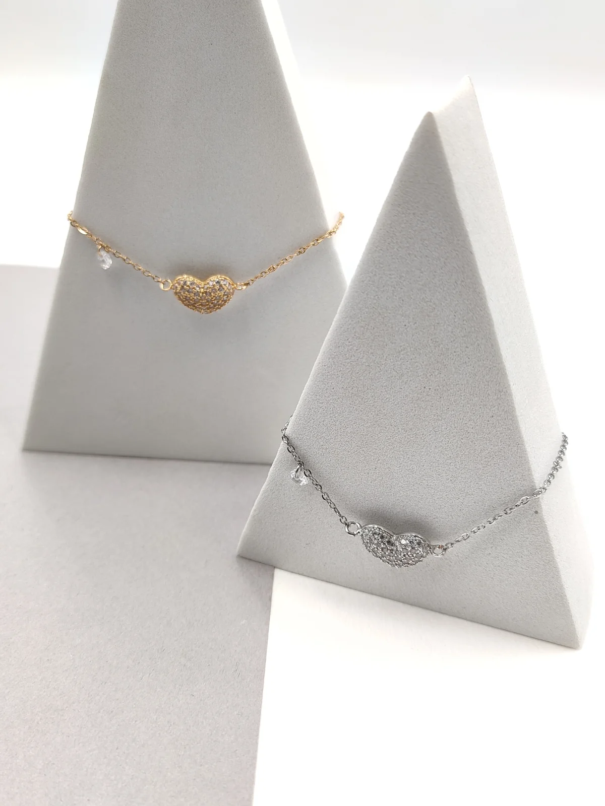 Stainless Steel Bracelet with Heart and Zircon by Magis Handmade Jewels – view 2