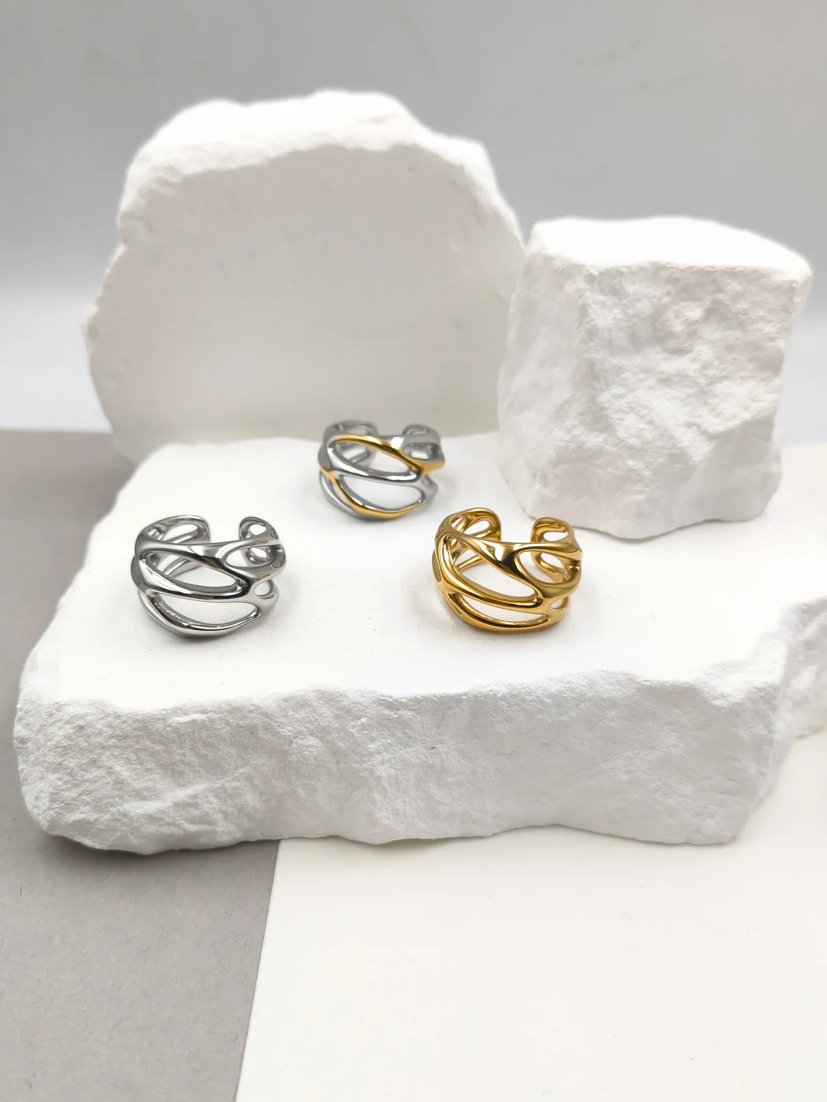 Stainless Steel Openwork Ring by Magis Handmade Jewels – view 2