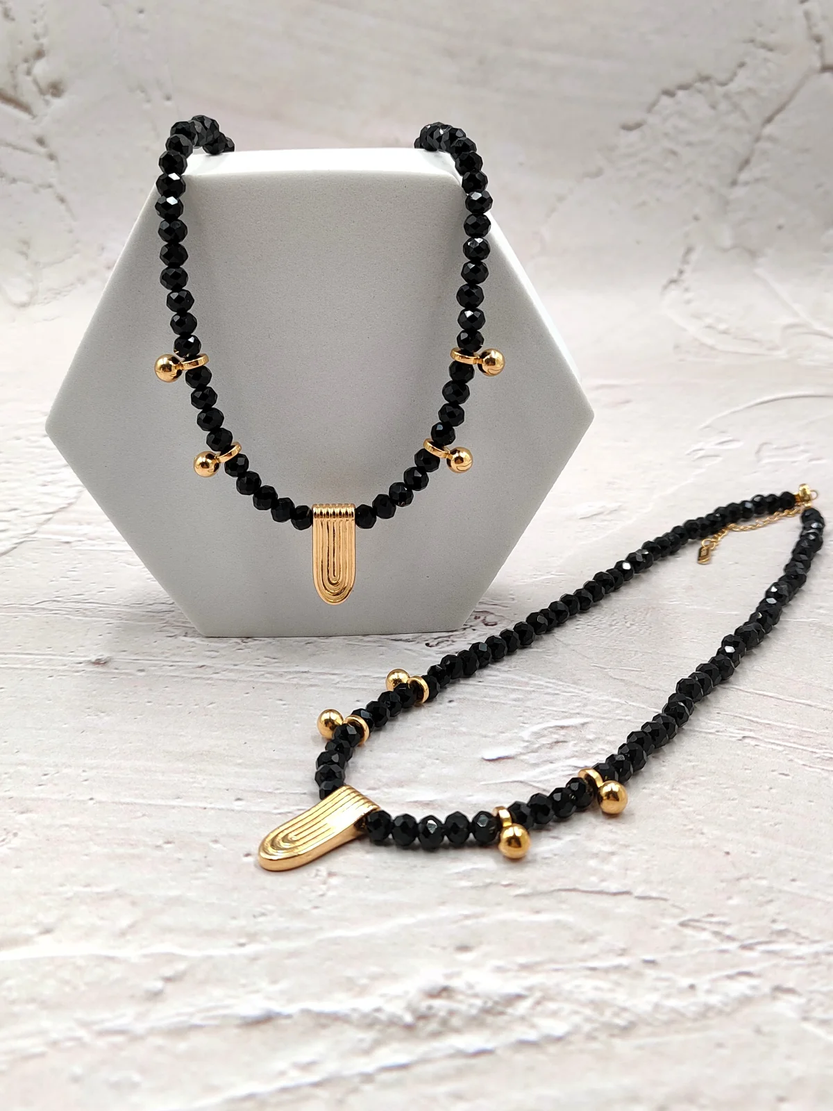 Necklace with Beads and Gold-Plated Details by Magis Handmade Jewels – view 2