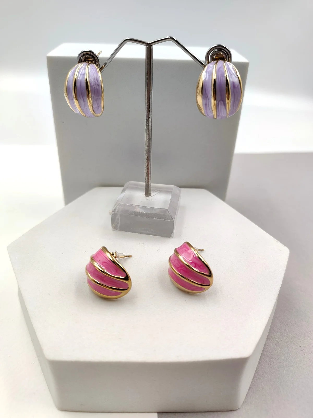Stainless Steel Earrings with Enamel #621971