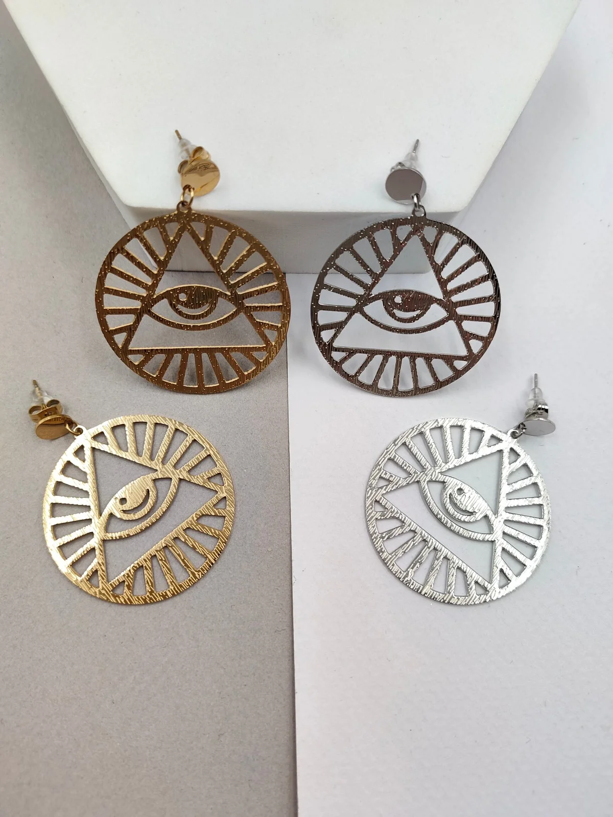 Stainless Steel Earrings with Evil Eye #750987