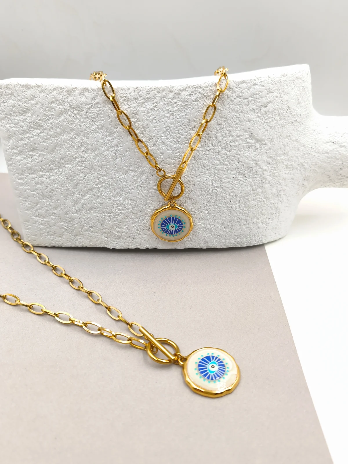 Stainless Steel Necklace with Enamel #803310