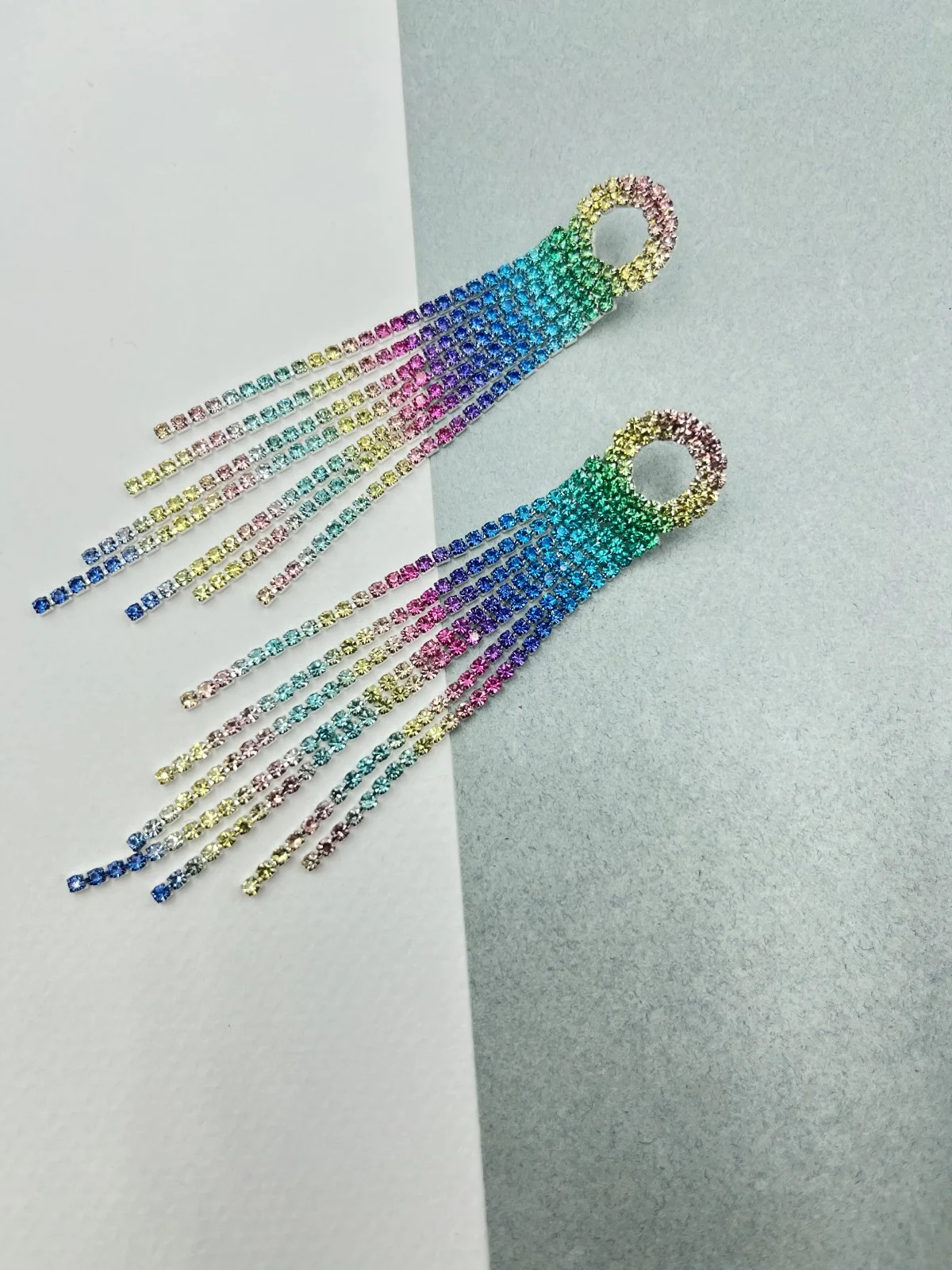 Drop Earrings with Rhinestones by Magis Handmade Jewels – view 3