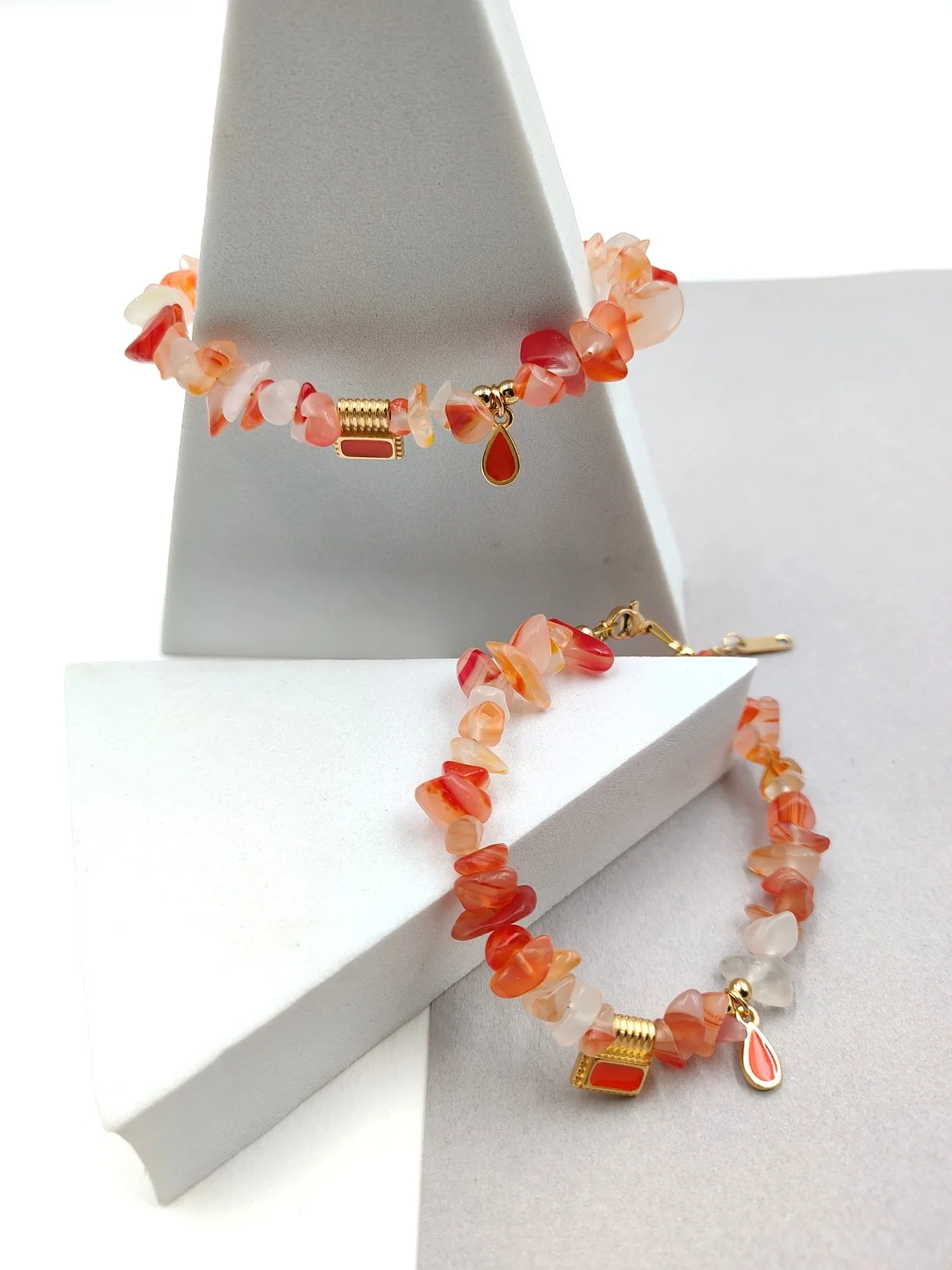Bracelet with Semi-Precious Beads and Gold-Plated Enamel Details #721870