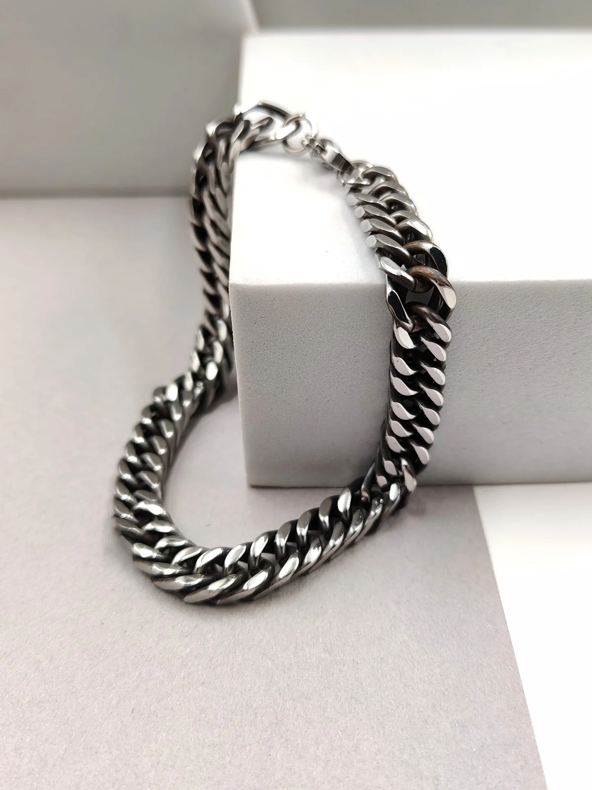 Men's Gunmetal Stainless Steel Chain Bracelet #601473