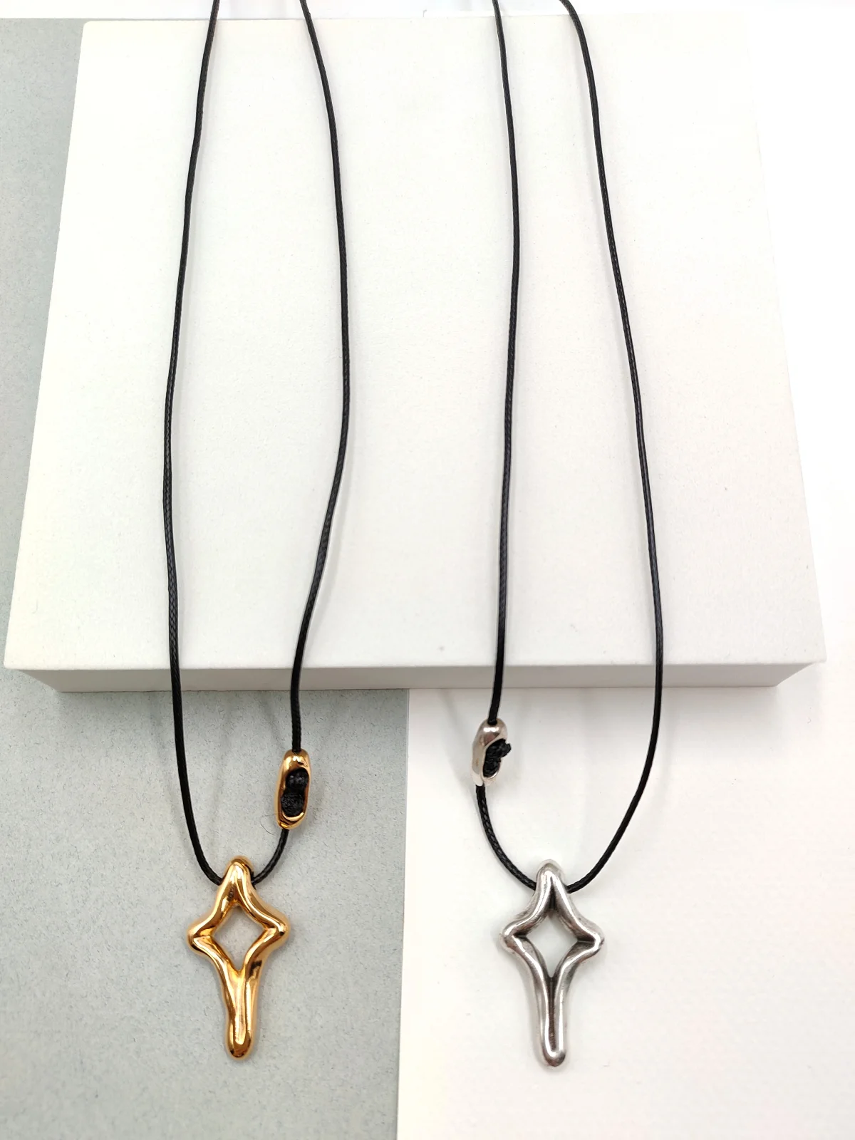 Necklace with Cord and Gold-Plated Star by Magis Handmade Jewels – view 3