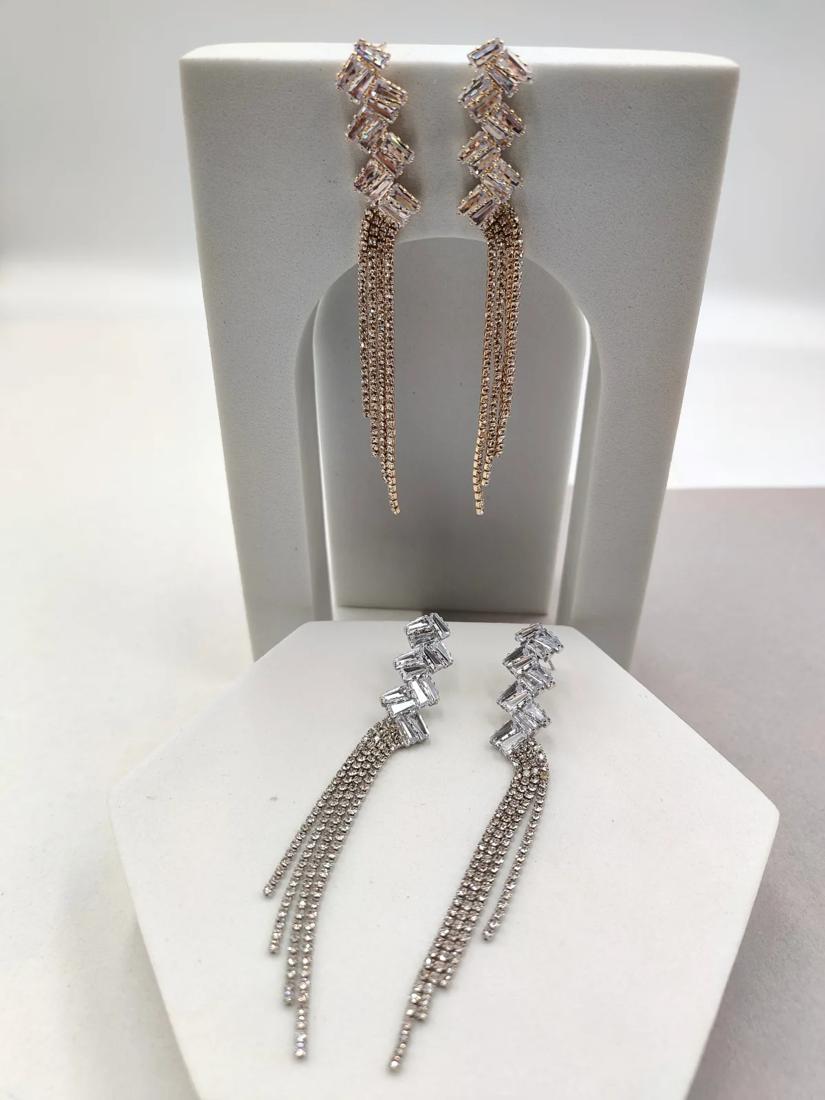 Long Earrings with Rhinestones by Magis Handmade Jewels – view 2