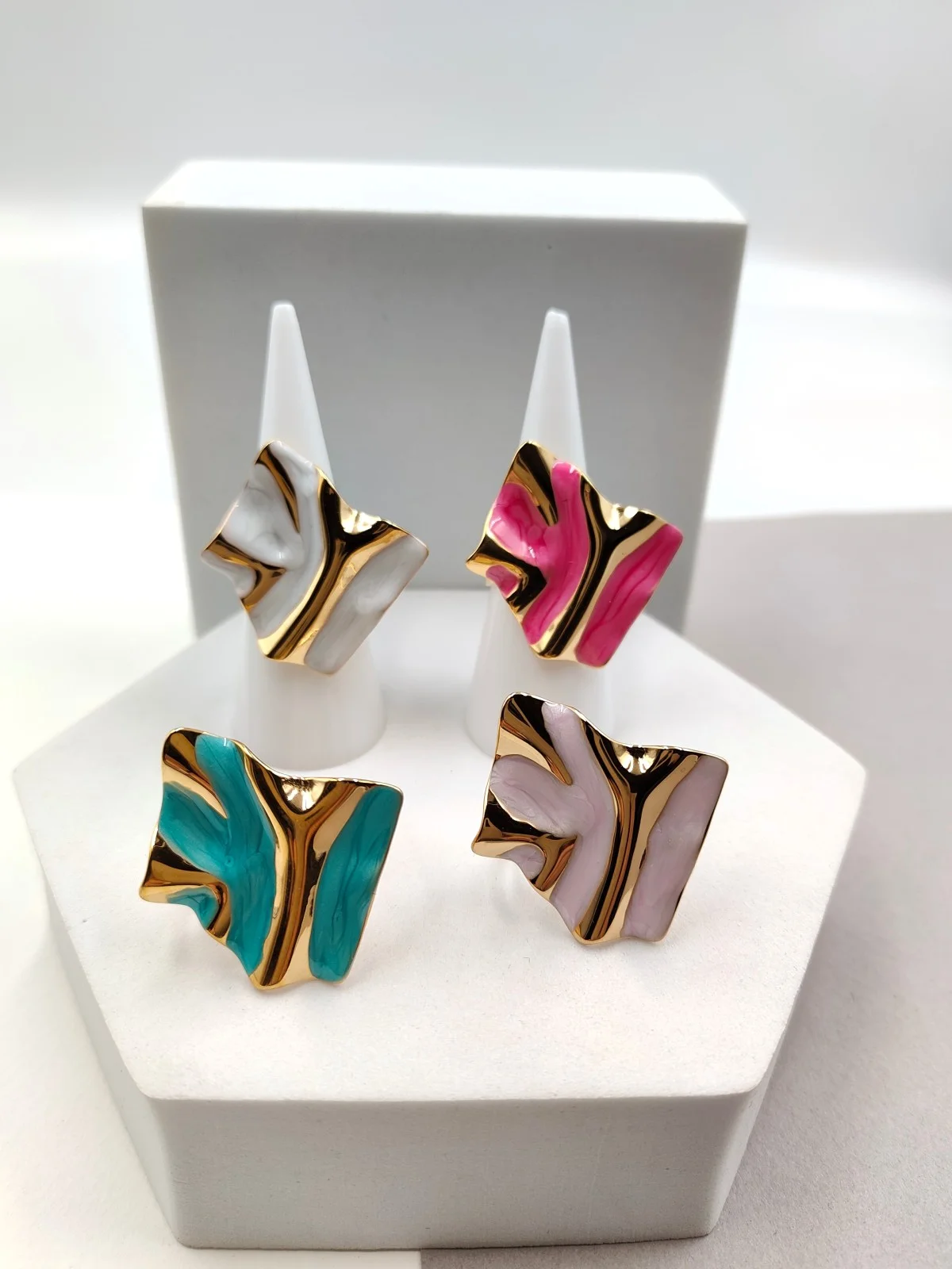 Stainless Steel Ring with Enamel #521858