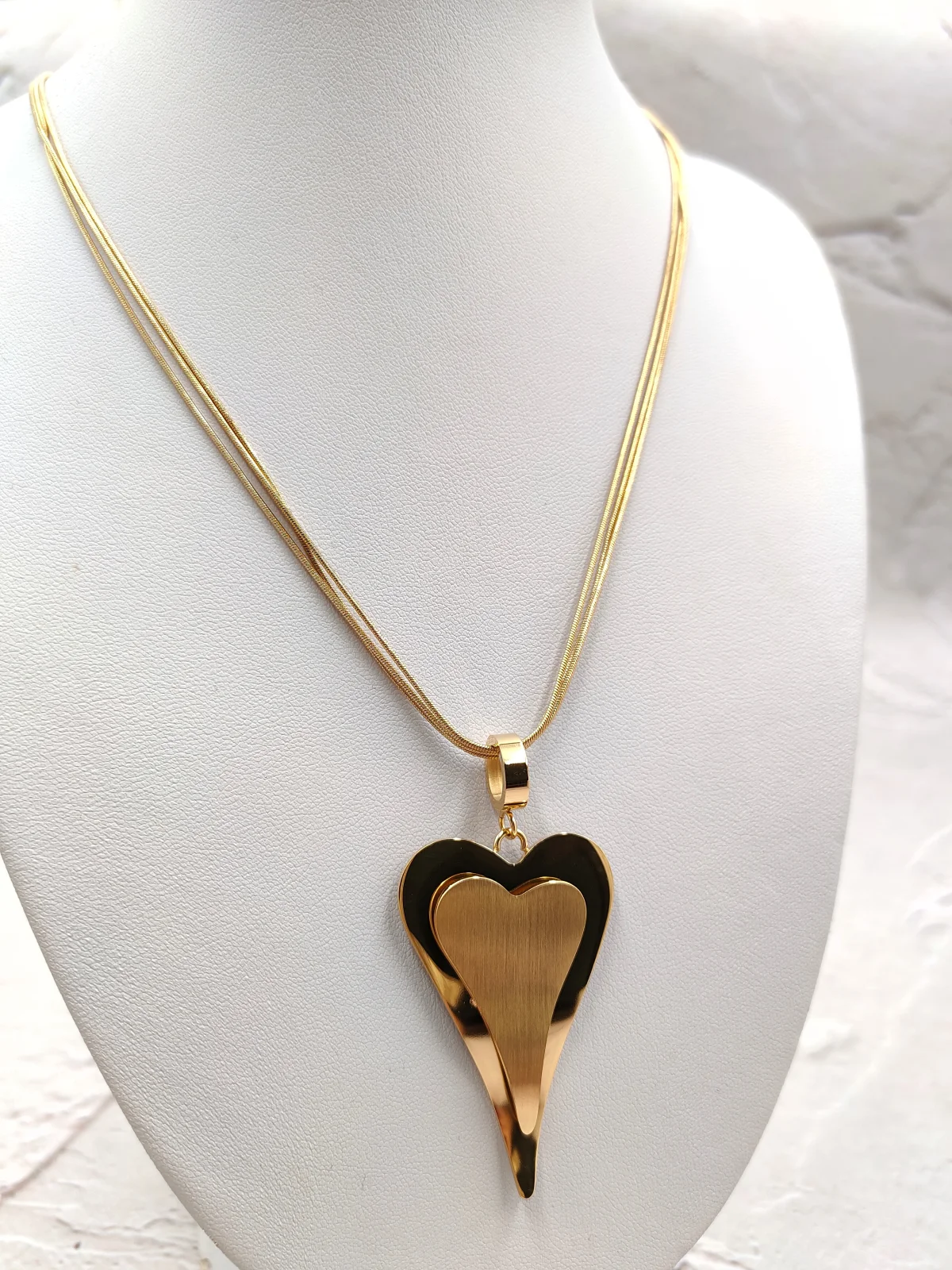 Stainless Steel Necklace with Heart by Magis Handmade Jewels – view 3