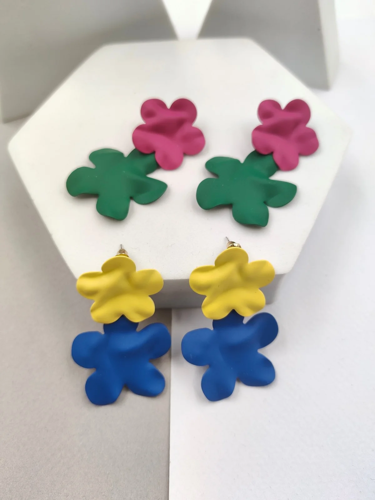 Metal Earrings with Rubber Face #6501002