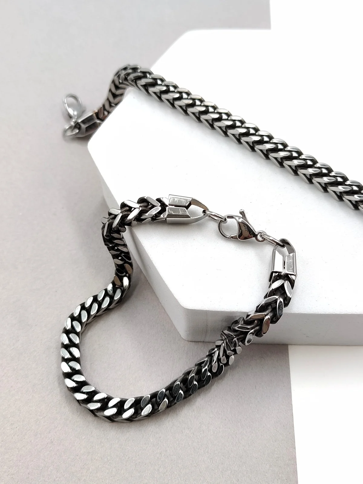 Men's Gunmetal Stainless Steel Chain Bracelet #601642