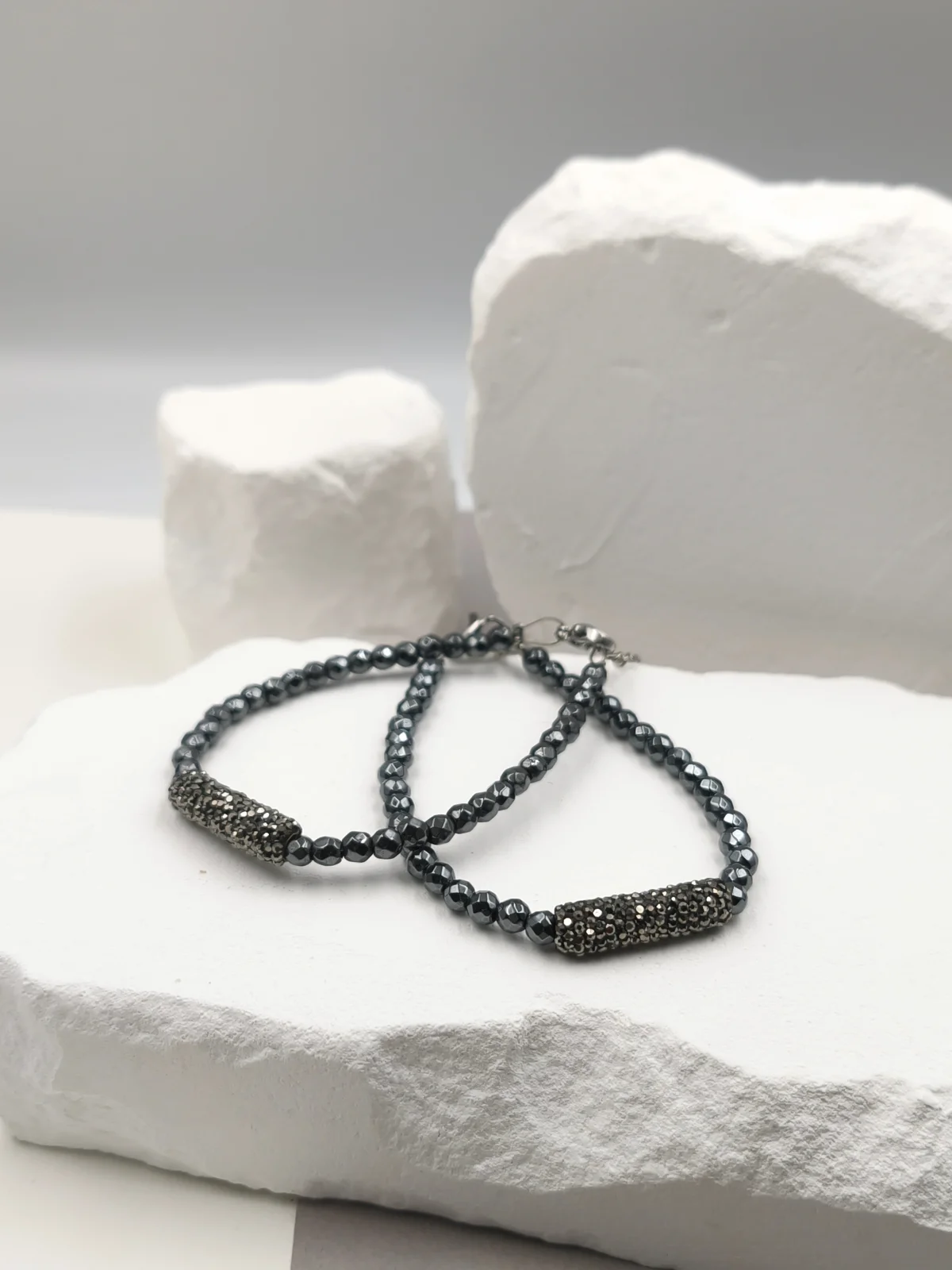 Bracelet with Hematite Beads and Bar with Marcasite #773146