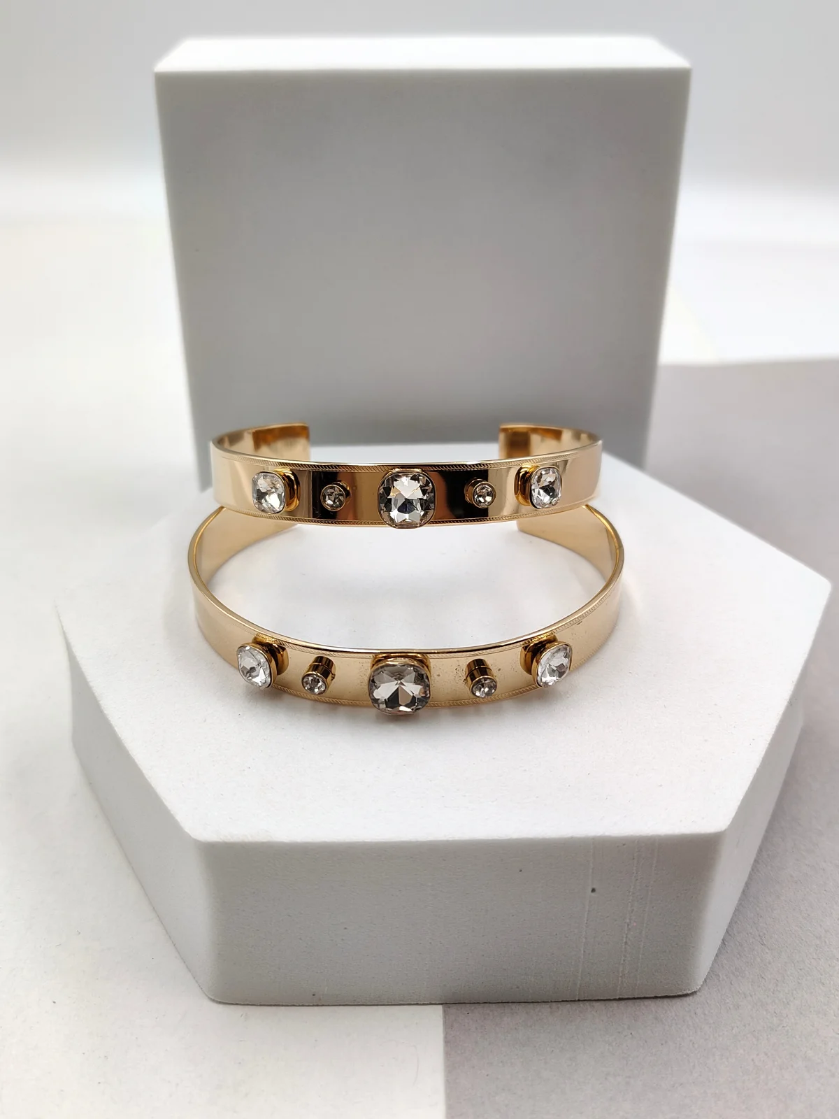 Stainless Steel Bracelet with Crystals by Magis Handmade Jewels – view 2