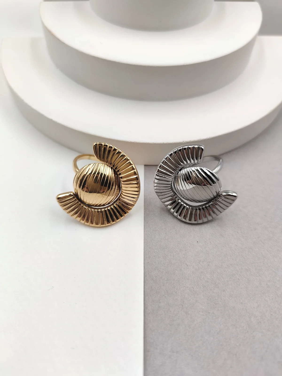 Stainless Steel Embossed Ring by Magis Handmade Jewels – view 2