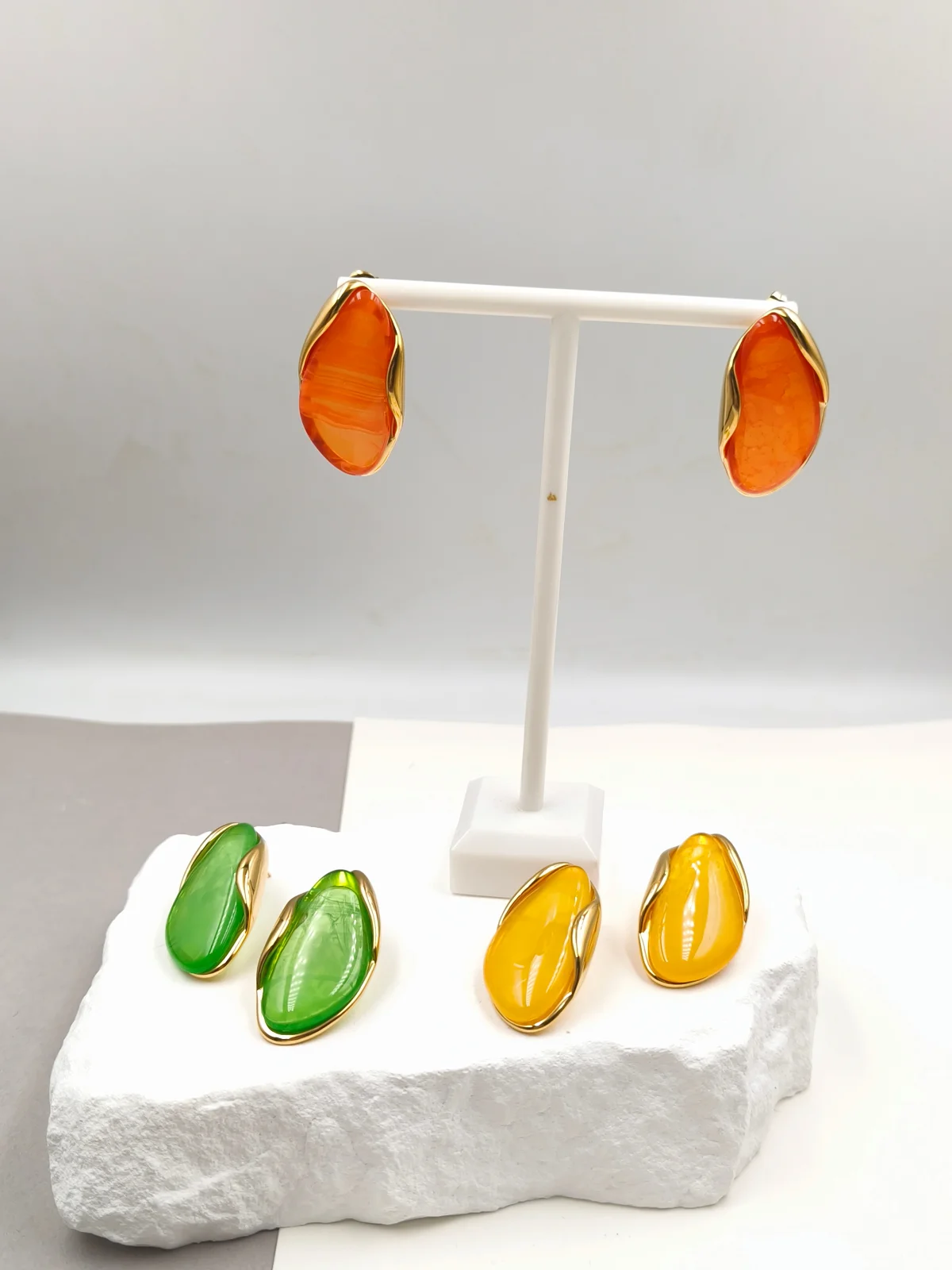 Stainless Steel Earrings with Resin #743177