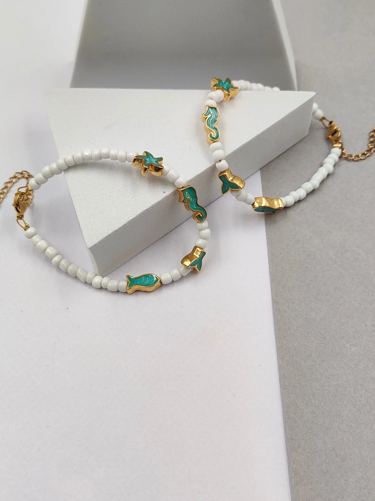 Bracelet with Glass Beads and Enamel Details by Magis Handmade Jewels – view 3