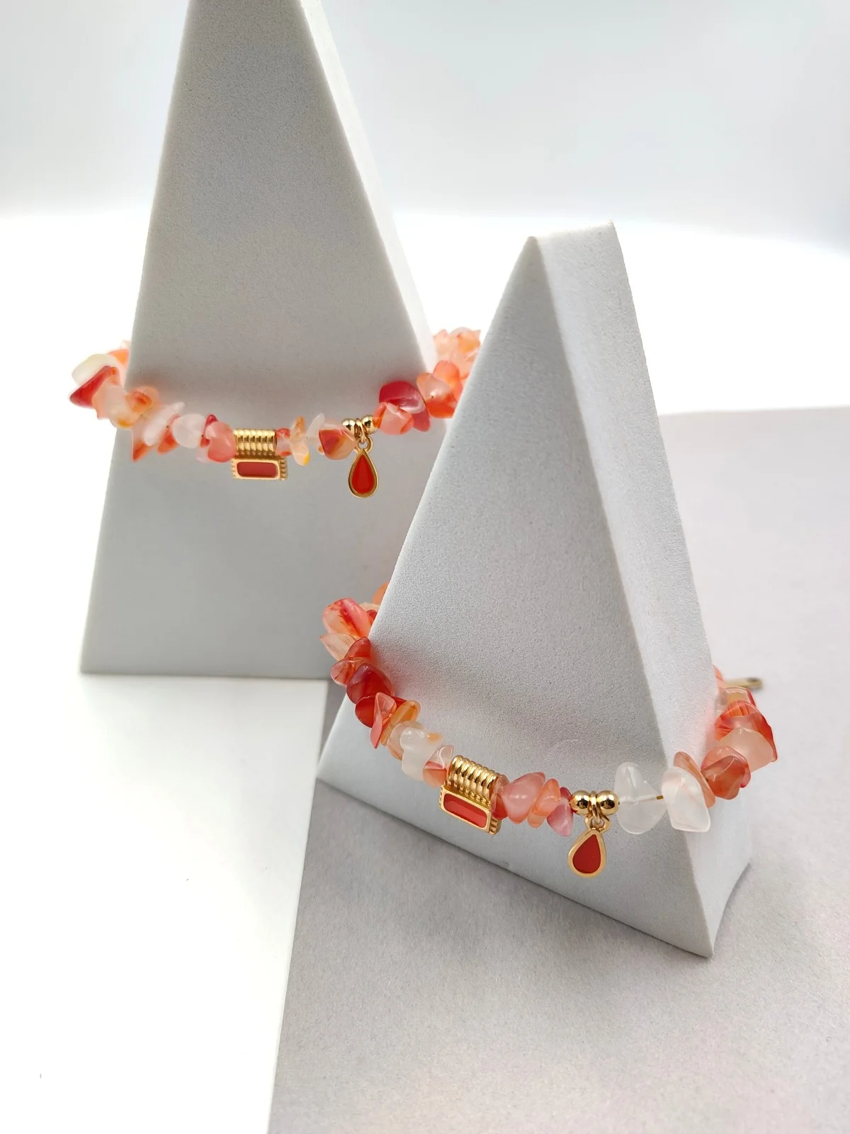 Bracelet with Semi-Precious Beads and Gold-Plated Enamel Details by Magis Handmade Jewels – view 4