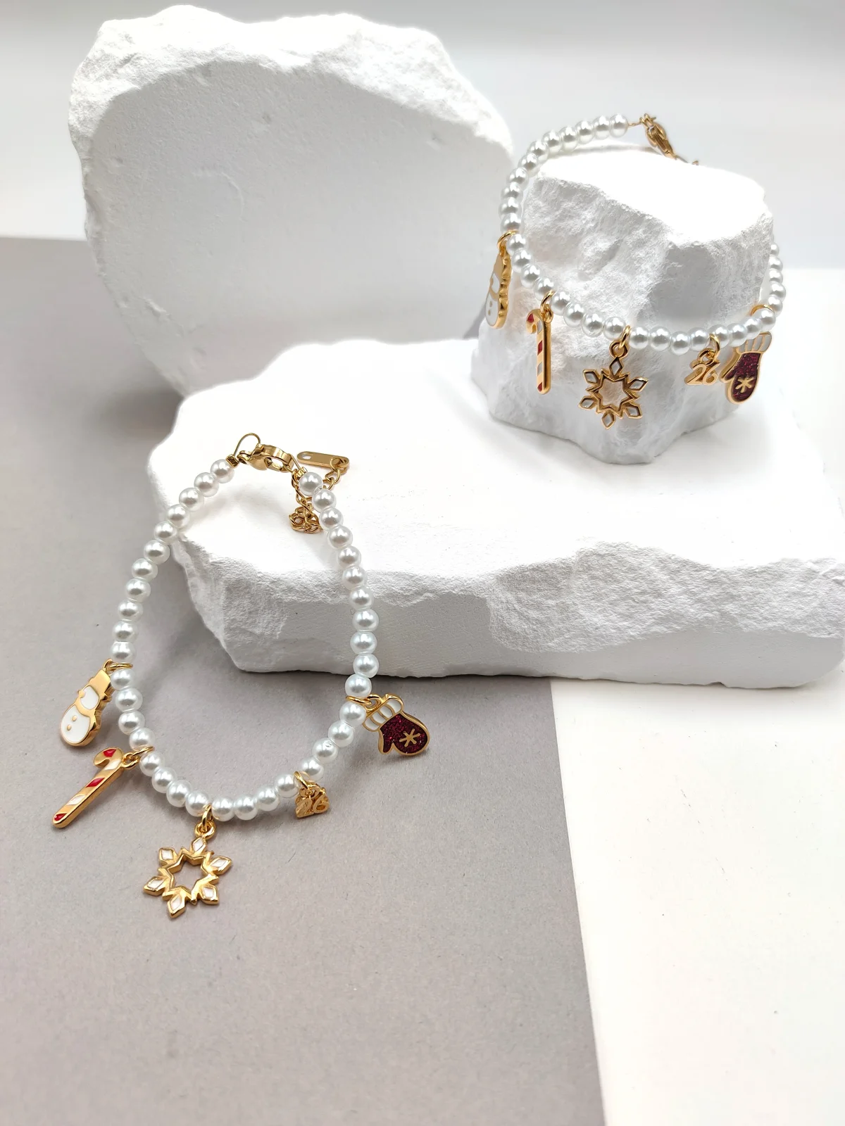 Lucky Charm Bracelet with Pearls and Gold-Plated Details by Magis Handmade Jewels – view 2