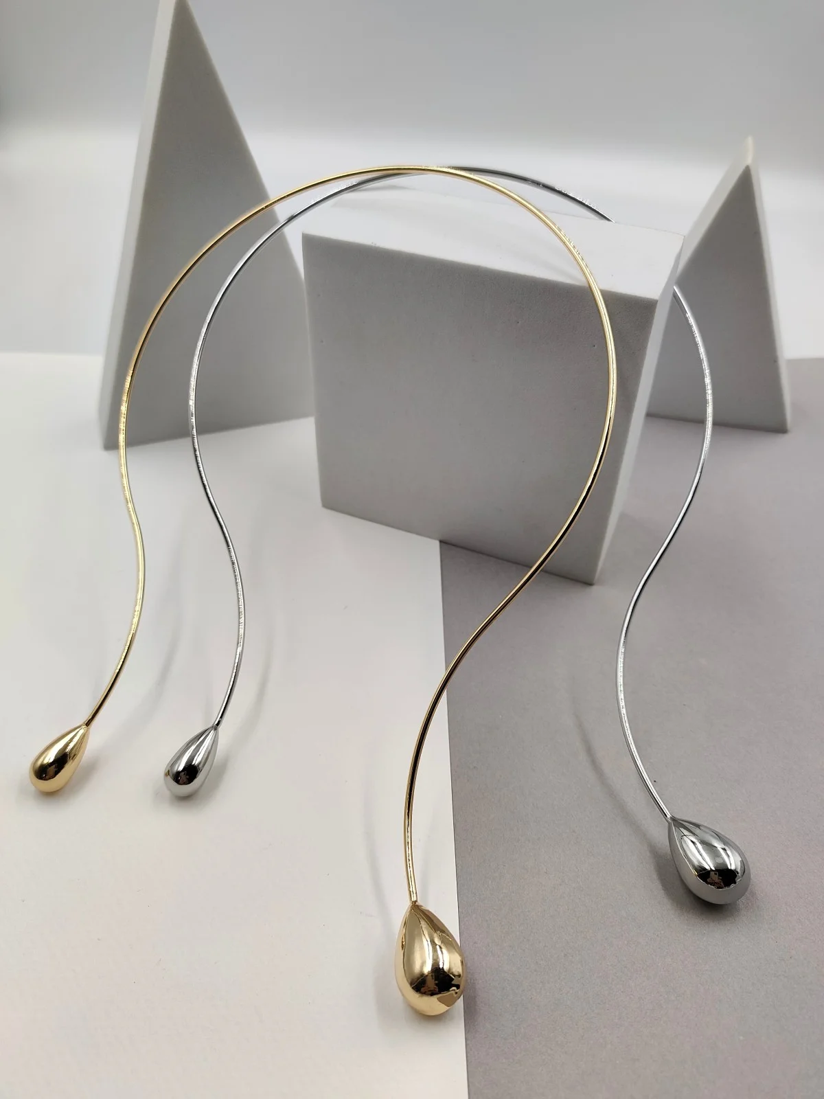 Stainless Steel Necklace with Drops by Magis Handmade Jewels – view 2