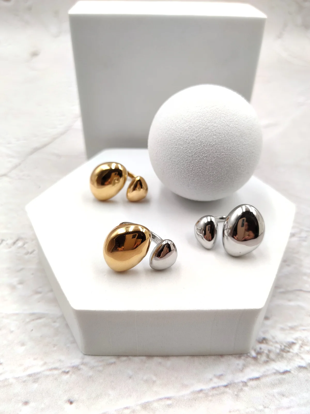 Stainless Steel Double Domed Ring by Magis Handmade Jewels – view 2