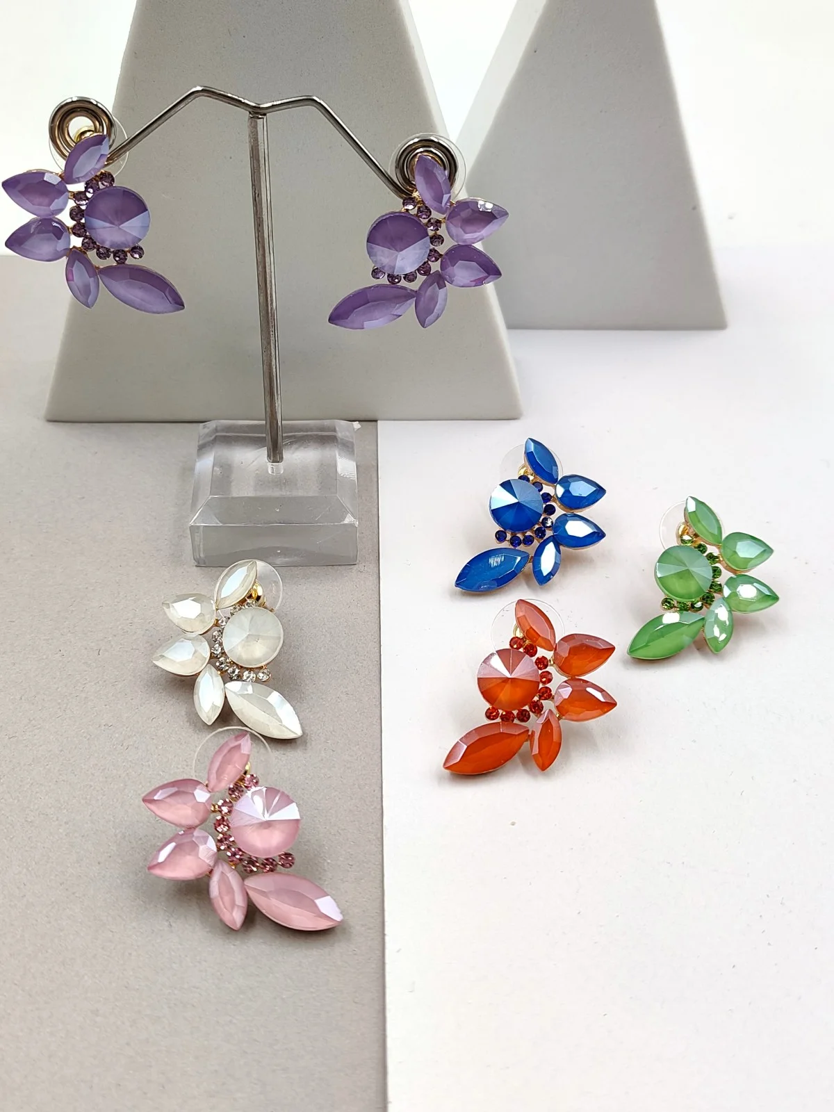 Earrings with Crystals and Rhinestones by Magis Handmade Jewels – view 4