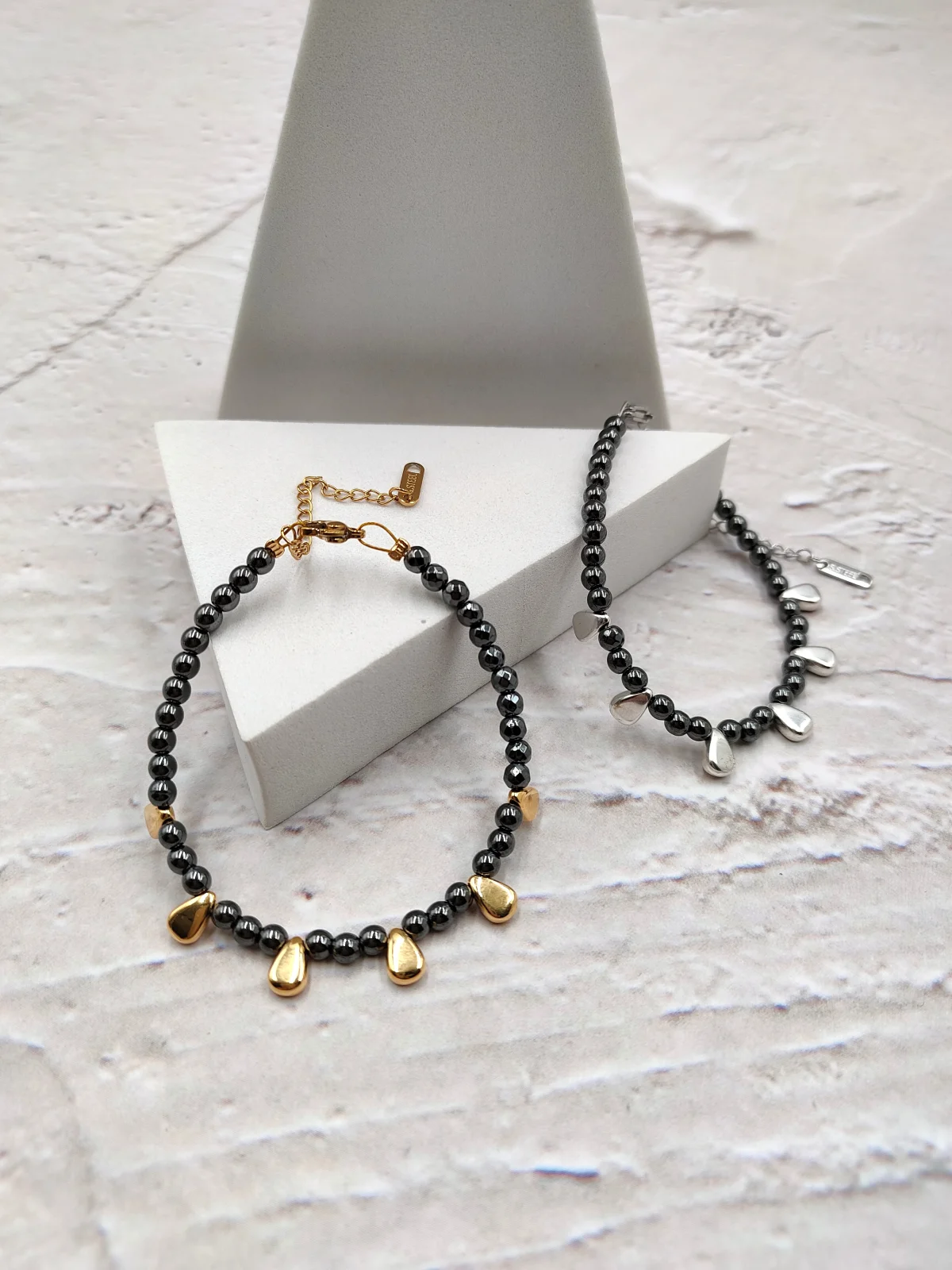Bracelet with Hematite and Drop Motif by Magis Handmade Jewels – view 2