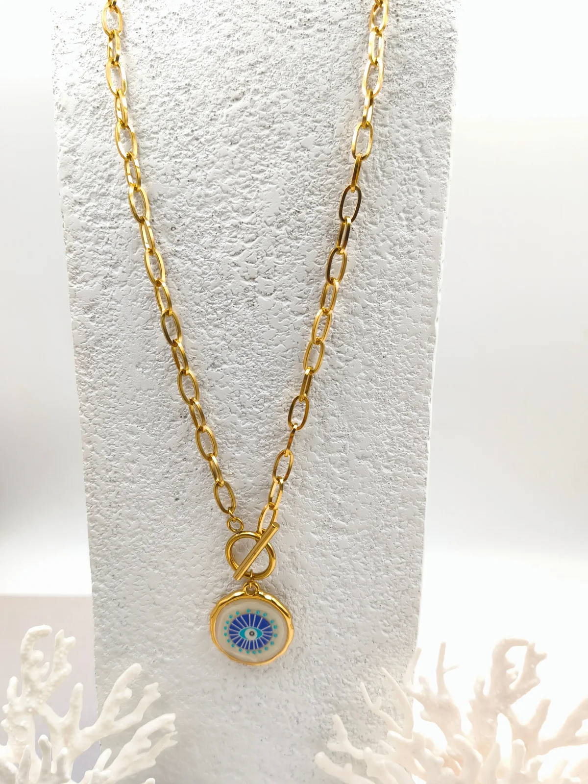 Stainless Steel Necklace with Enamel by Magis Handmade Jewels – view 2