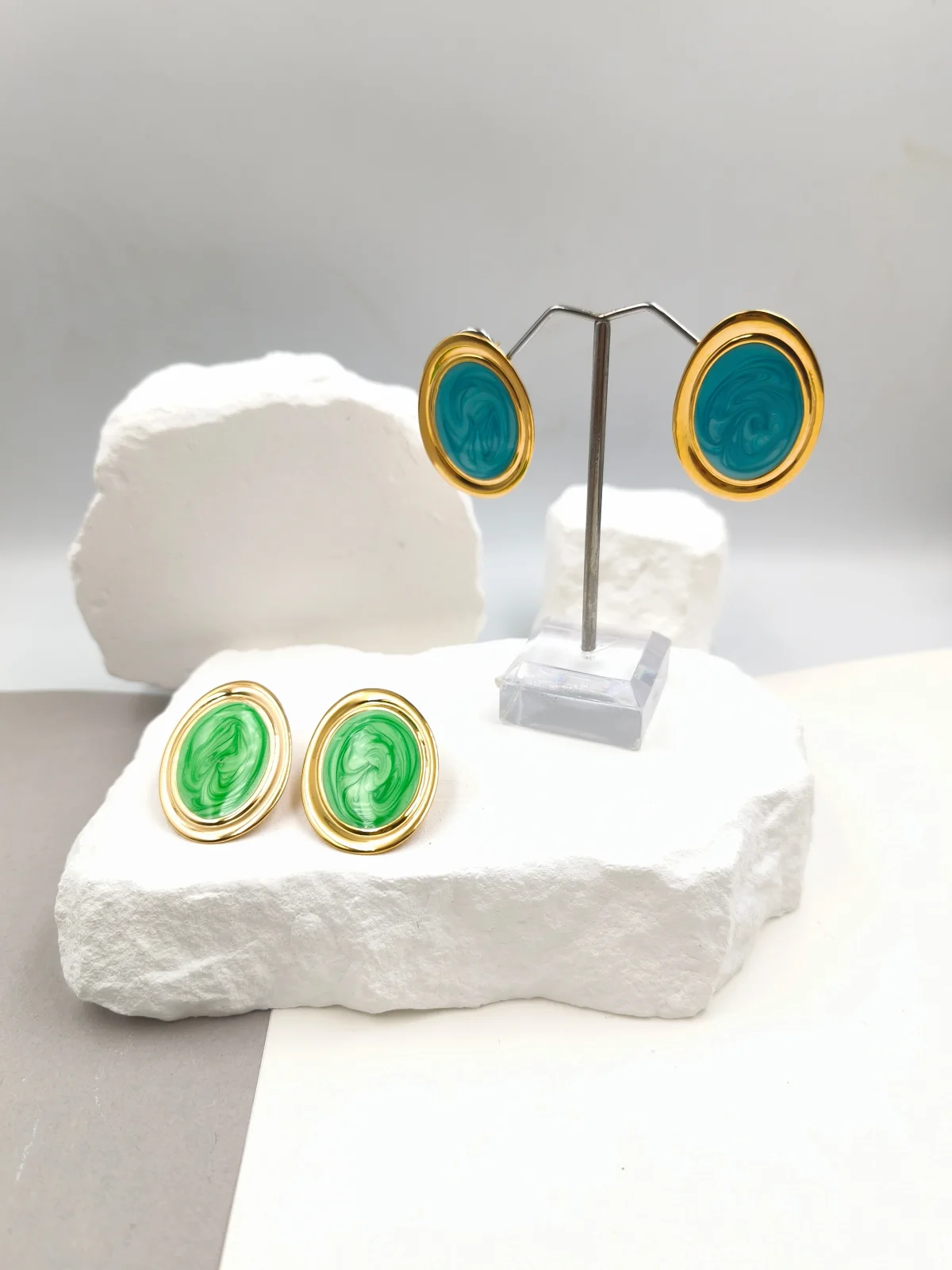 Stainless Steel Earrings with Enamel #743234