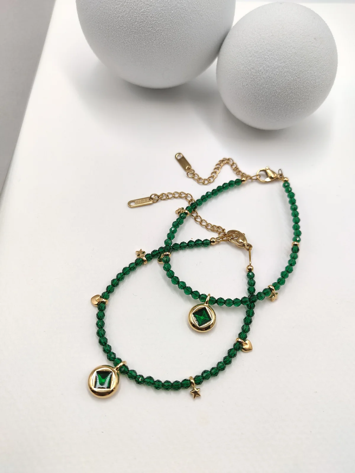Bracelet with Crystals and Gold-Plated Details by Magis Handmade Jewels – view 2
