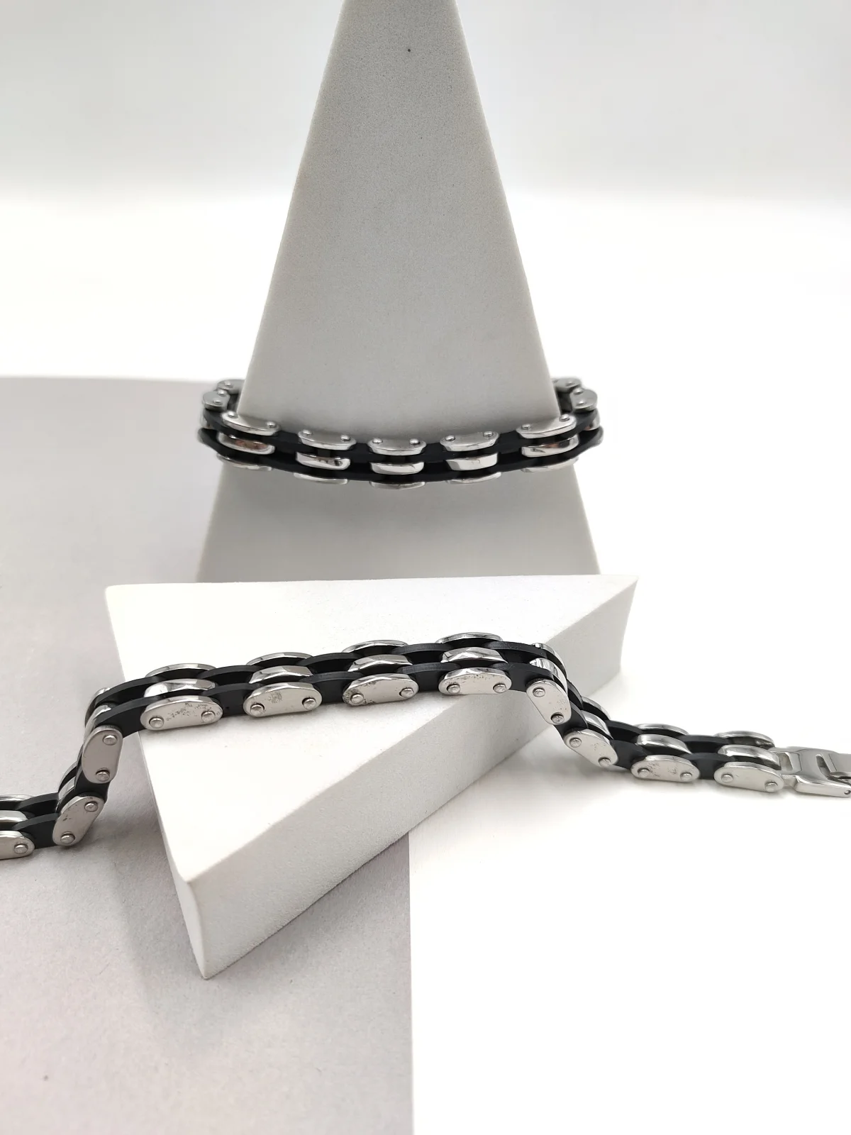 Stainless Steel Two-Tone Chain Bracelet #742819