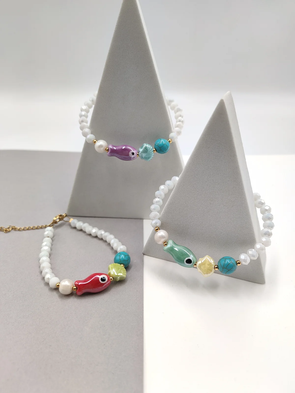 Bracelet with Crystals and Ceramic Beads by Magis Handmade Jewels – view 4
