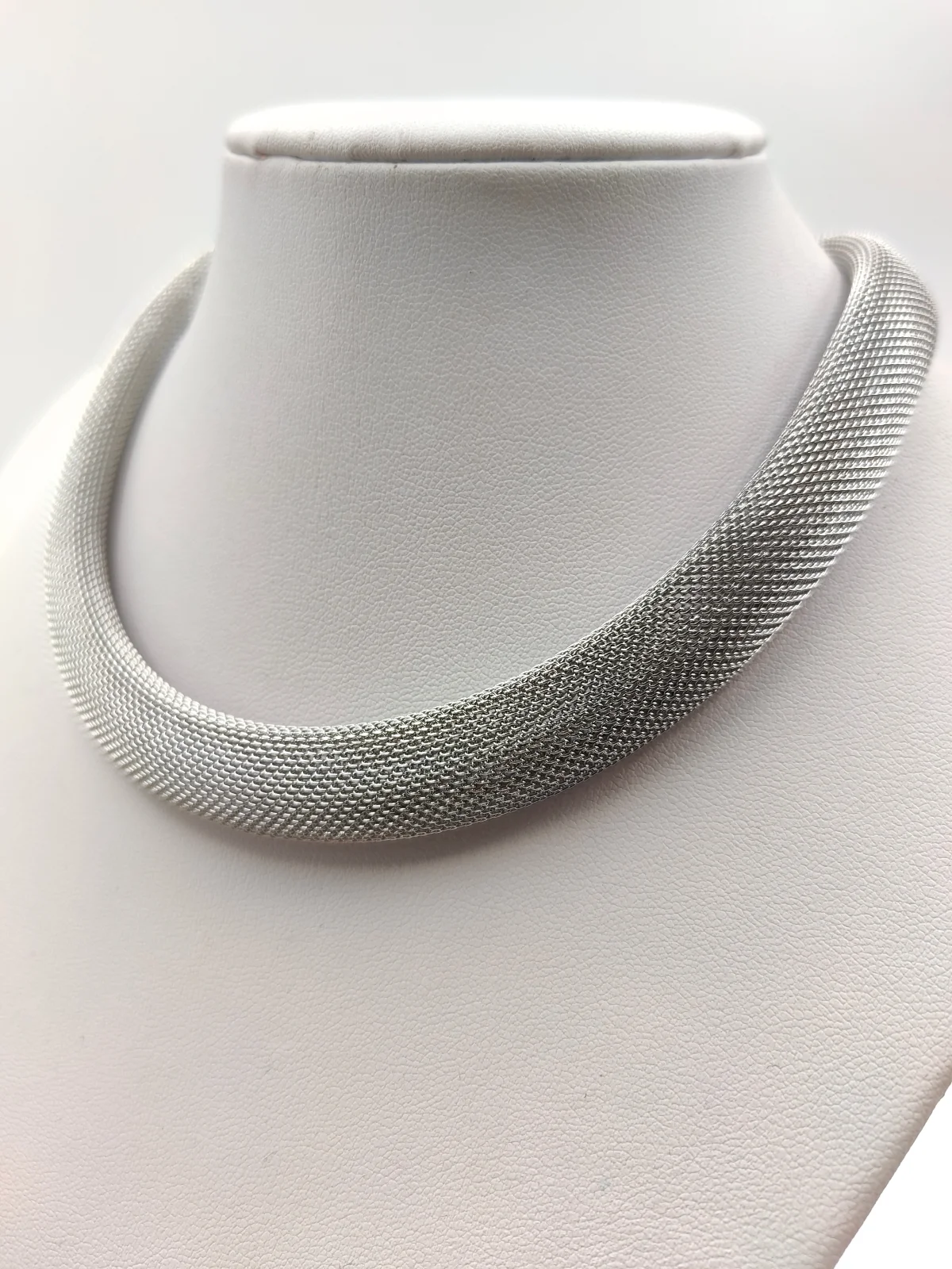 Stainless Steel Choker Necklace with Flat Chain by Magis Handmade Jewels – view 3