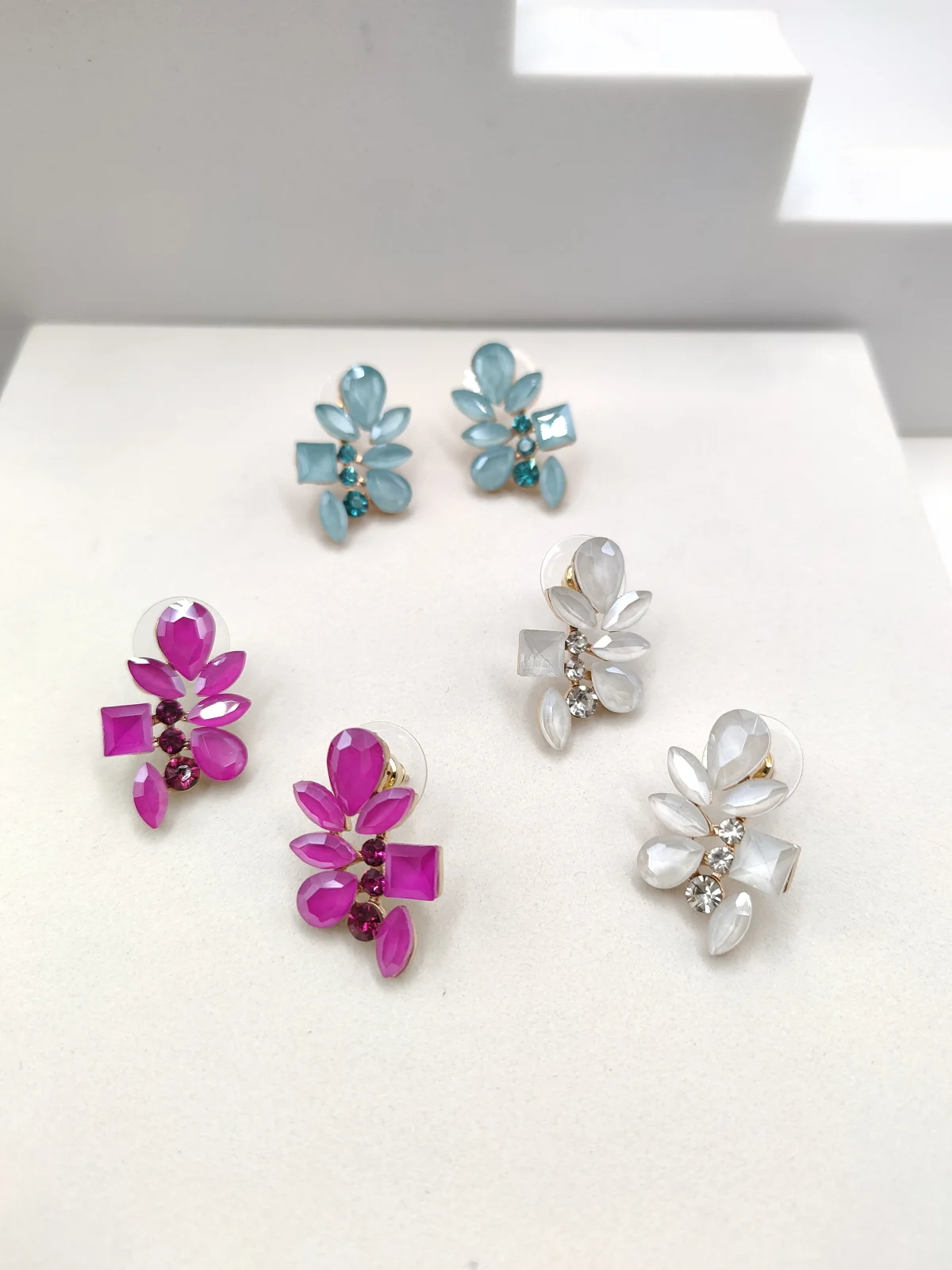 Gold-Plated Earrings with Crystals by Magis Handmade Jewels – view 2