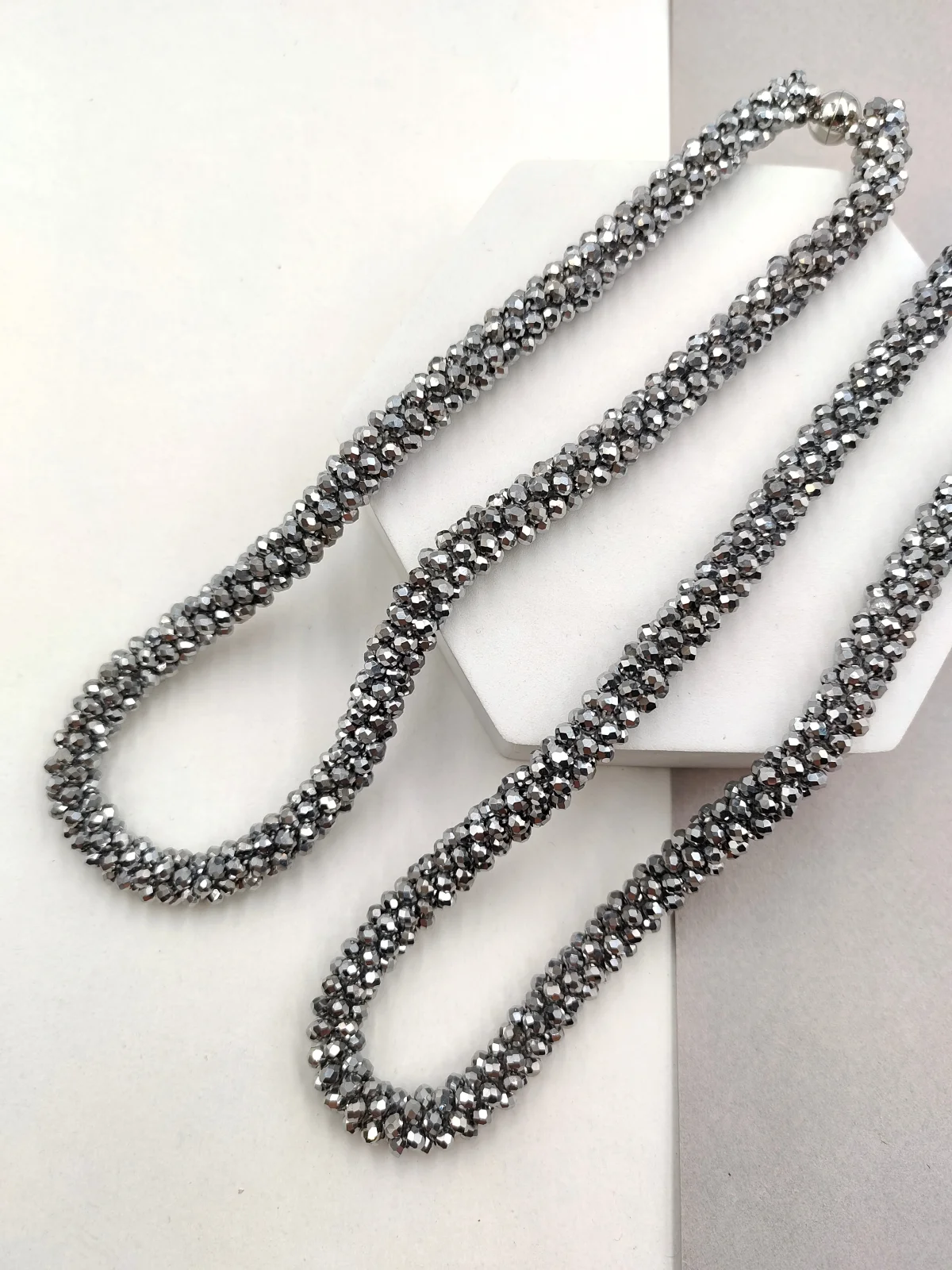 Necklace with Woven Crystals by Magis Handmade Jewels – view 3