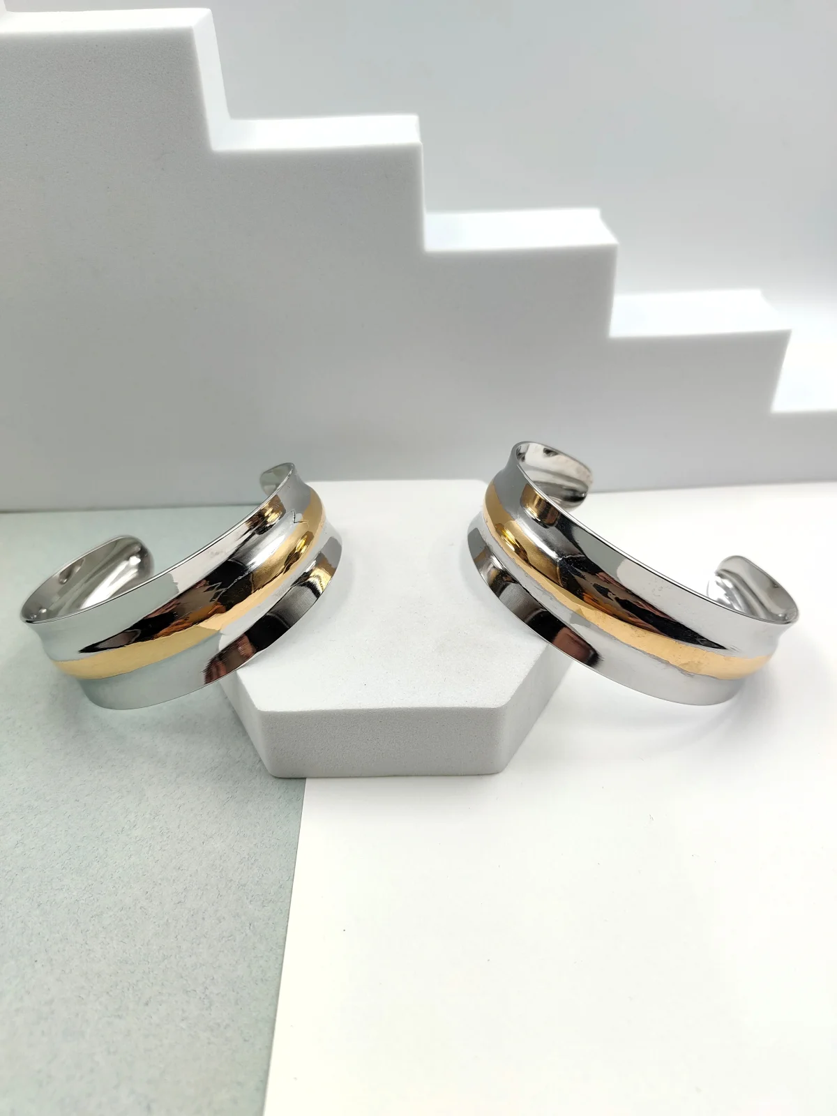 Stainless Steel Two-Tone Bracelet by Magis Handmade Jewels – view 2