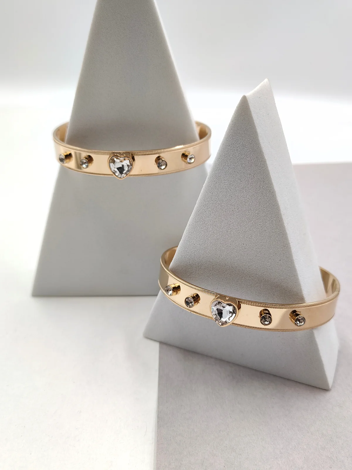 Stainless Steel Bracelet with Crystals and Heart by Magis Handmade Jewels – view 3