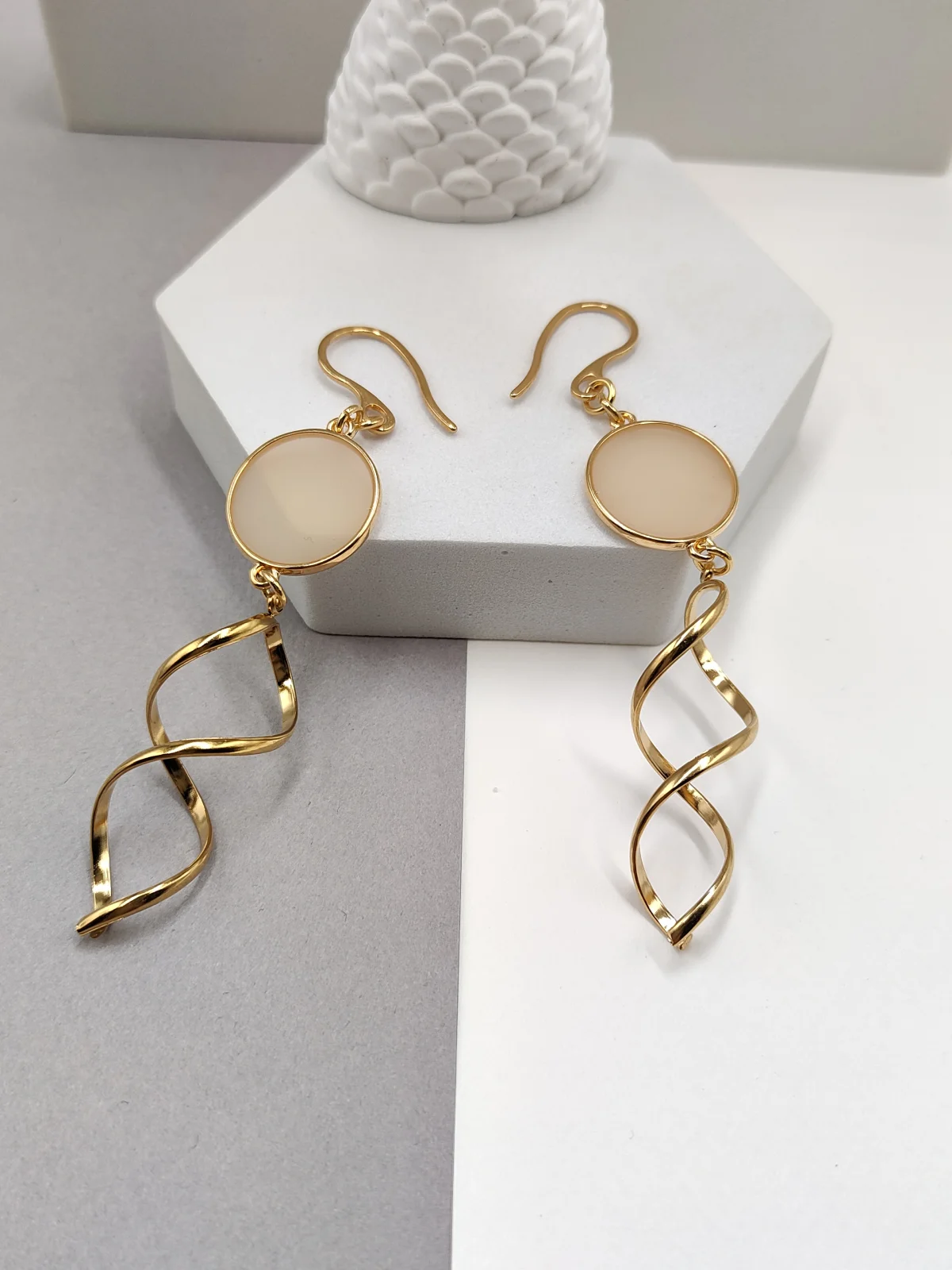 Stainless Steel Earrings with Stained Glass by Magis Handmade Jewels – view 2