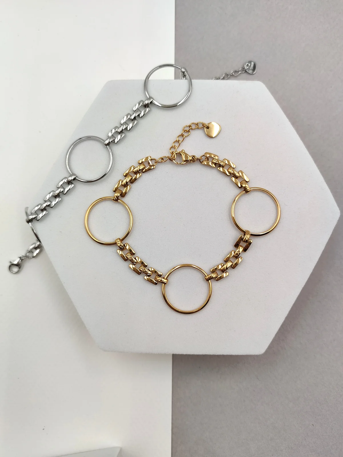 Stainless Steel Bracelet with Hoops by Magis Handmade Jewels – view 4