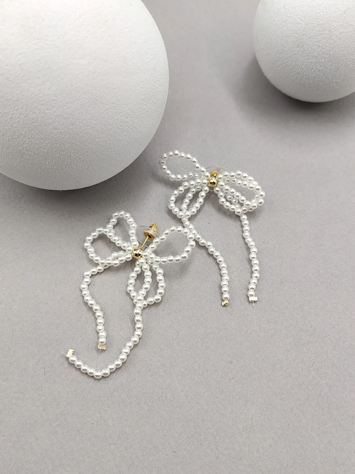 Bow Earrings with Beads by Magis Handmade Jewels – view 2