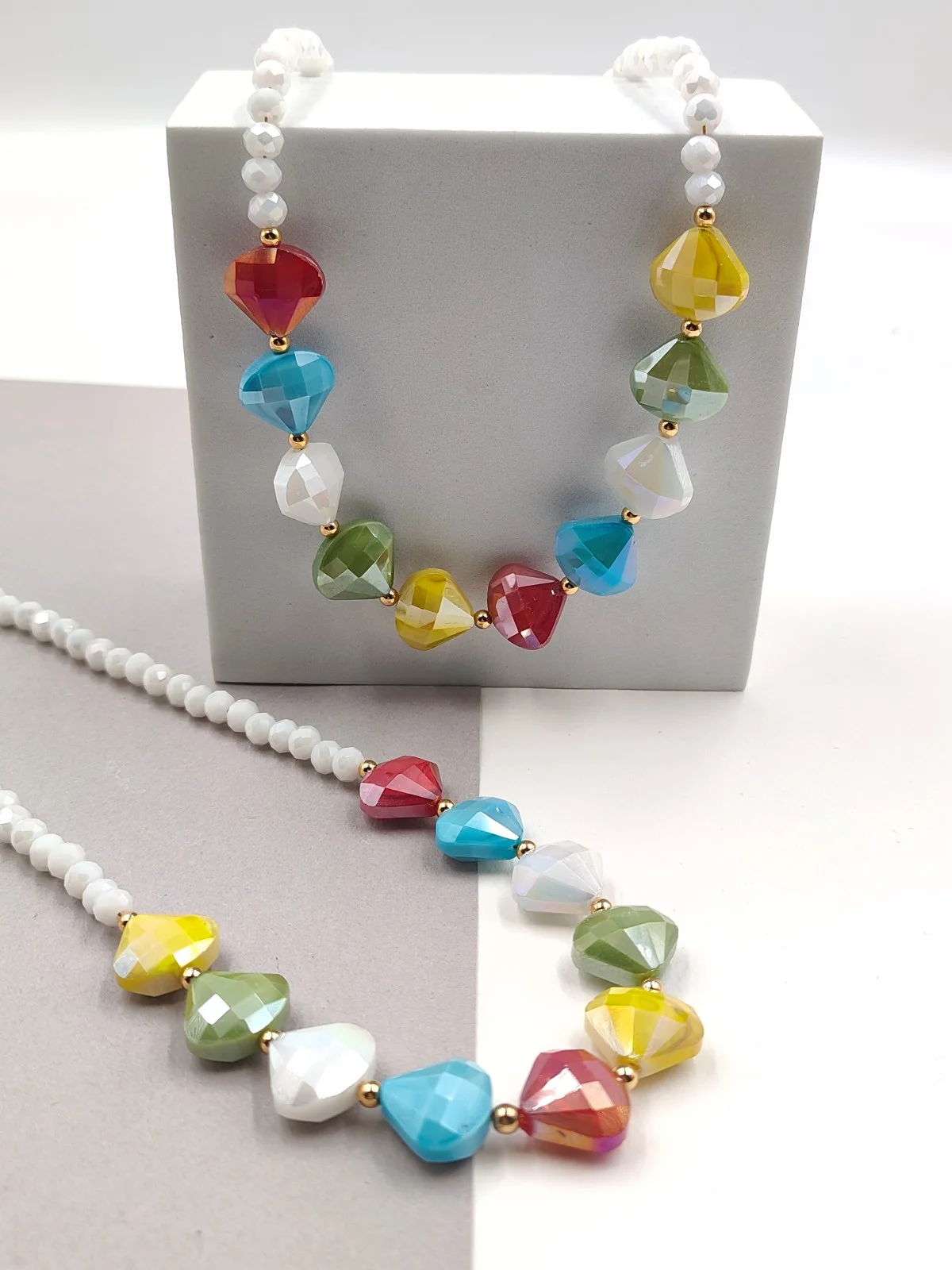 Necklace with Faceted Crystal Beads by Magis Handmade Jewels – view 2