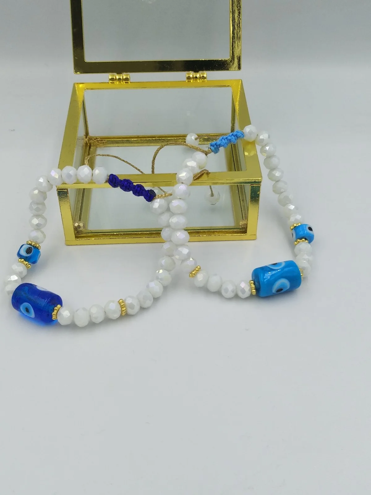 Bracelet with Crystals and Evil Eyes by Magis Handmade Jewels – view 7
