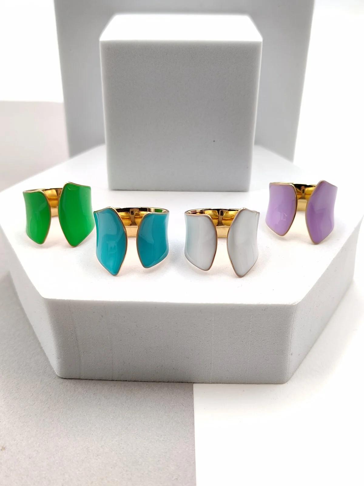 Stainless Steel Ring with Enamel by Magis Handmade Jewels – view 3