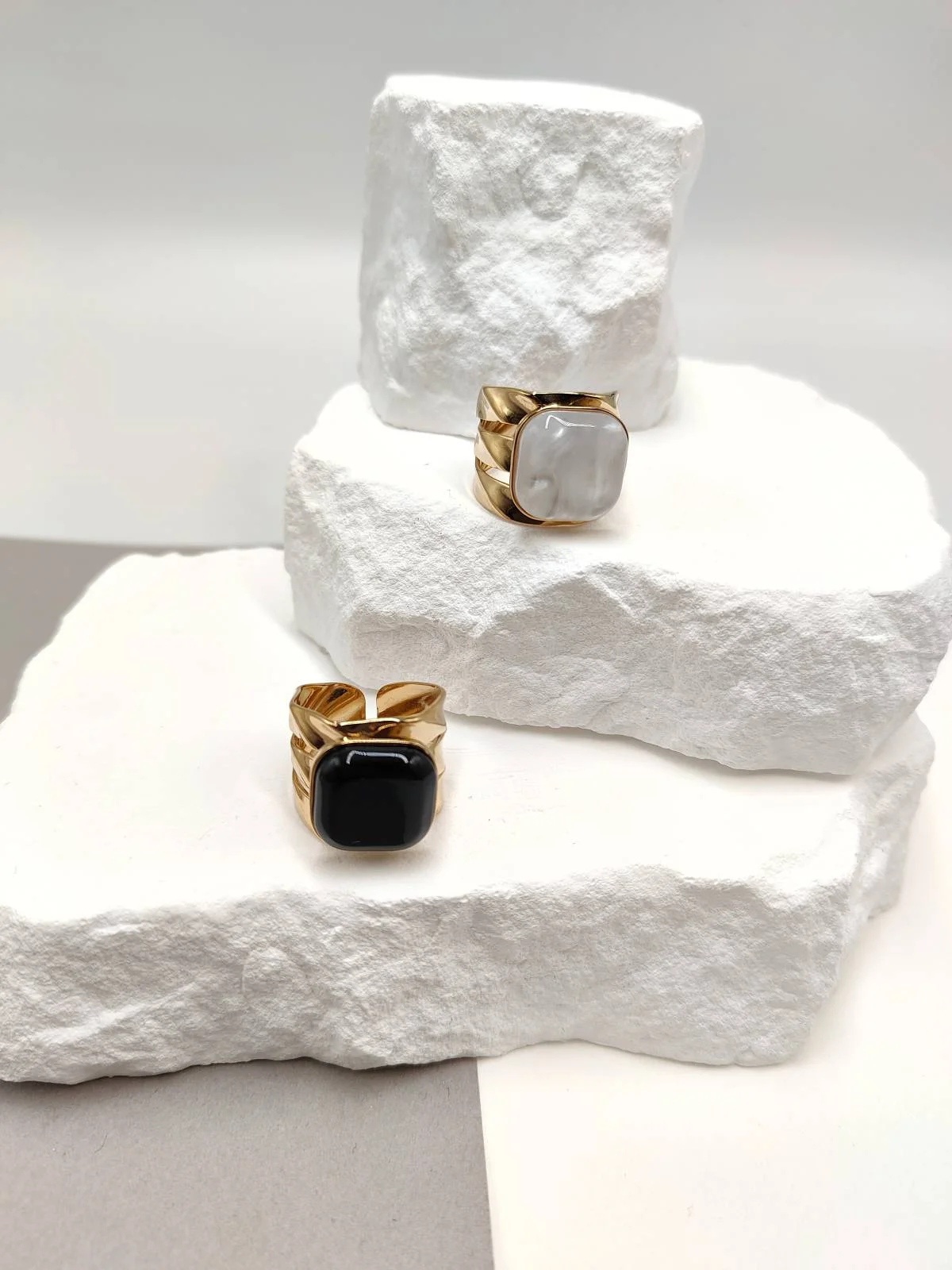 Stainless Steel Ring with Resin by Magis Handmade Jewels – view 2