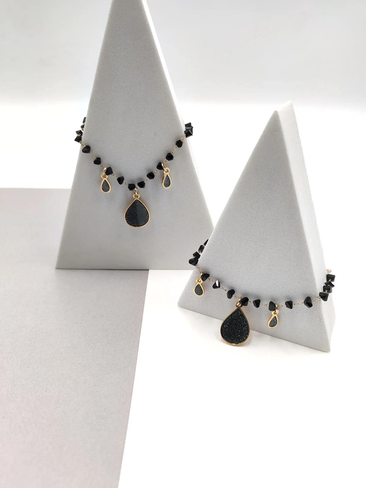 Stainless Steel Bracelet with Gold-Plated Details and Enamel by Magis Handmade Jewels – view 2
