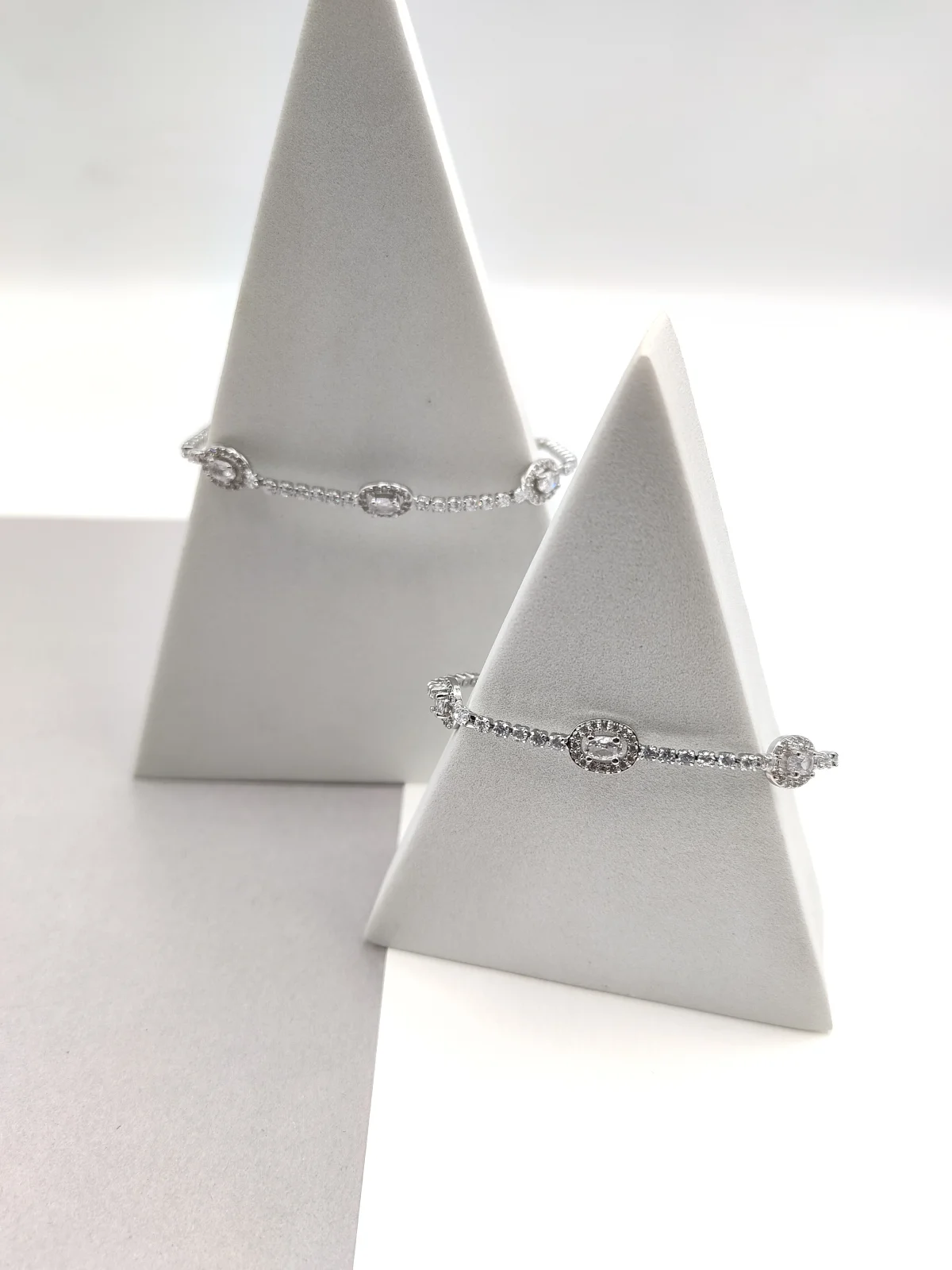 Stainless Steel Bracelet with Rhinestones by Magis Handmade Jewels – view 2
