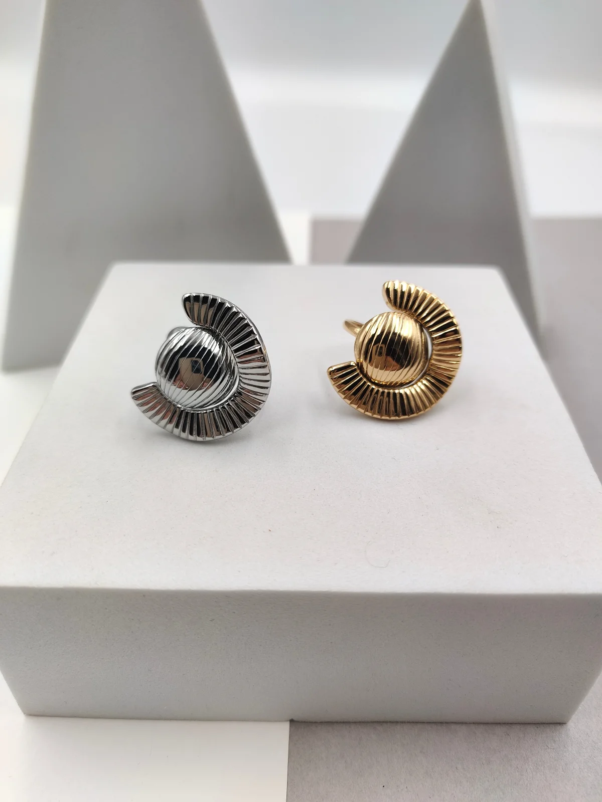Stainless Steel Embossed Ring by Magis Handmade Jewels – view 3